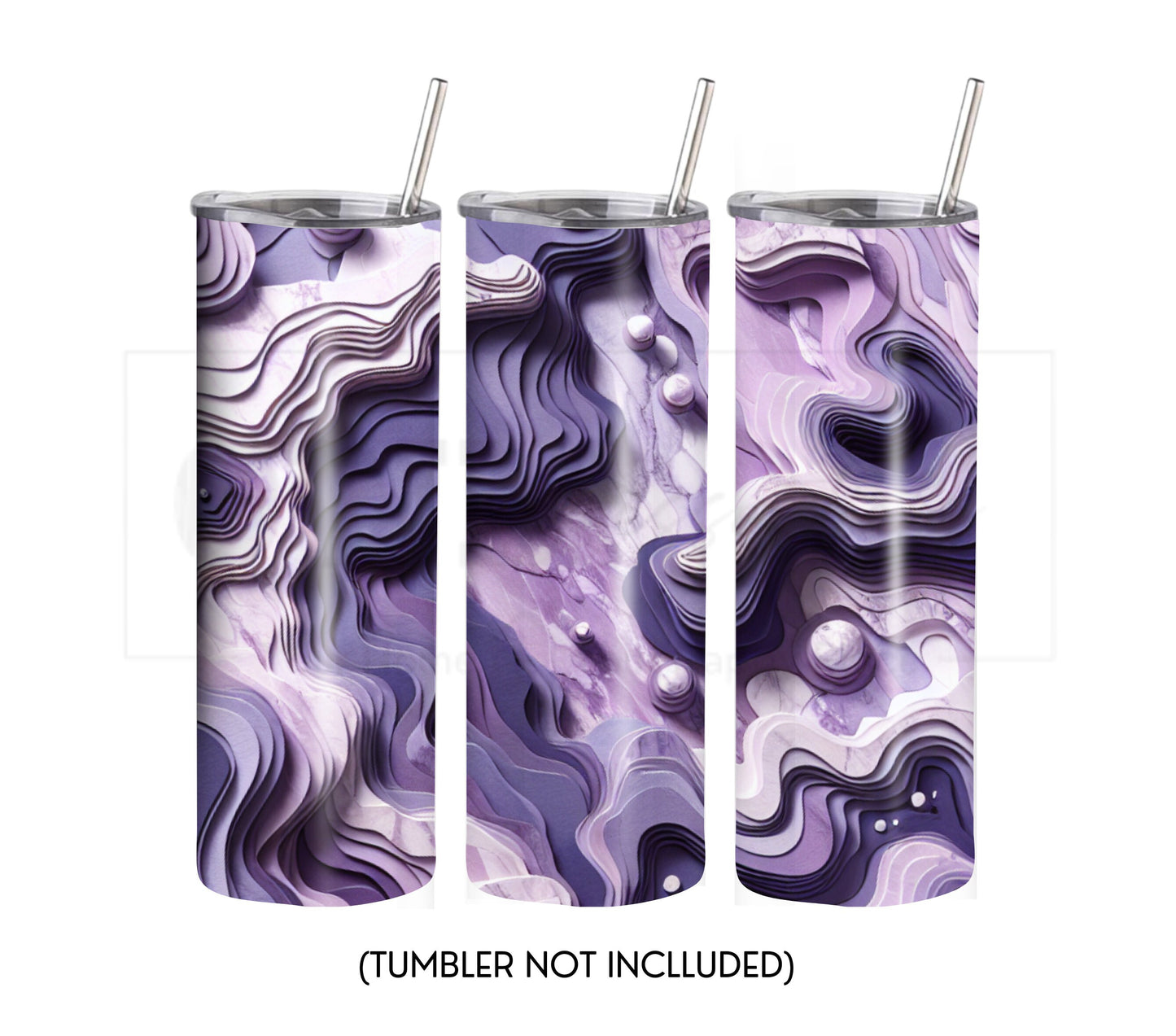 Purple Paper Art Style 20 oz Skinny Tumbler Sublimation Design - PNG Instant  - DIGITAL DOWNLOAD