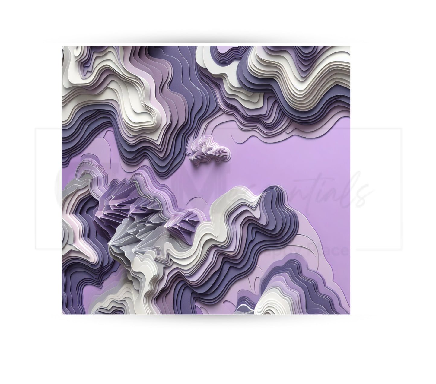 Purple Paper Art Style 20 oz Skinny Tumbler Sublimation Design - PNG Instant  - DIGITAL DOWNLOAD