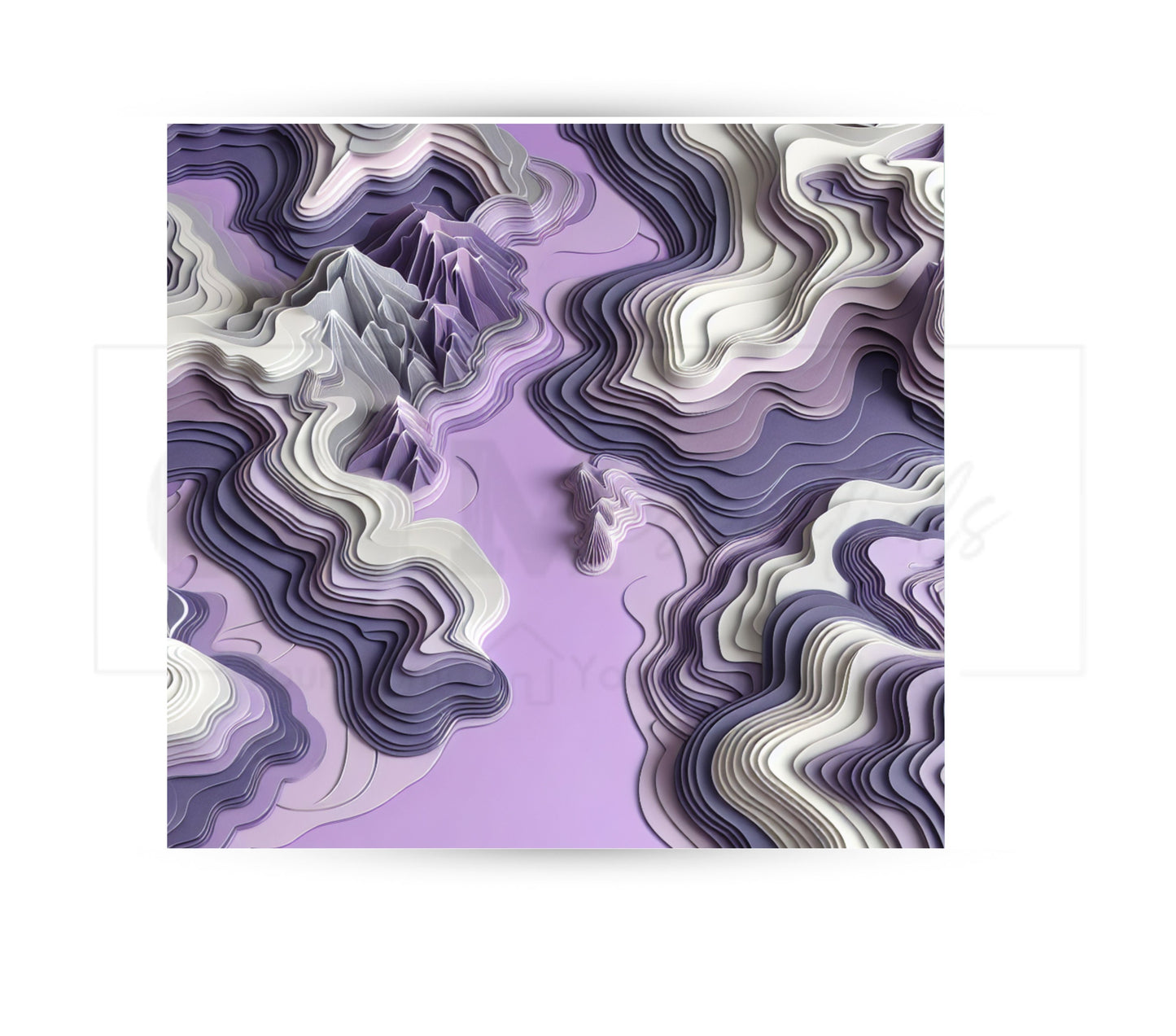 Purple Paper Art Style 20 oz Skinny Tumbler Sublimation Design - PNG Instant  - DIGITAL DOWNLOAD