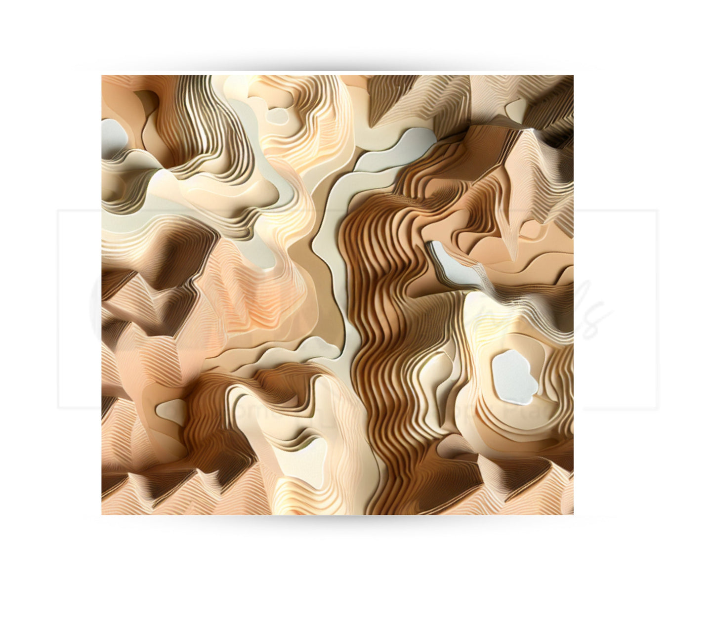 Tan Paper Art Style 20 oz Skinny Tumbler Sublimation Design - PNG Instant  - DIGITAL DOWNLOAD