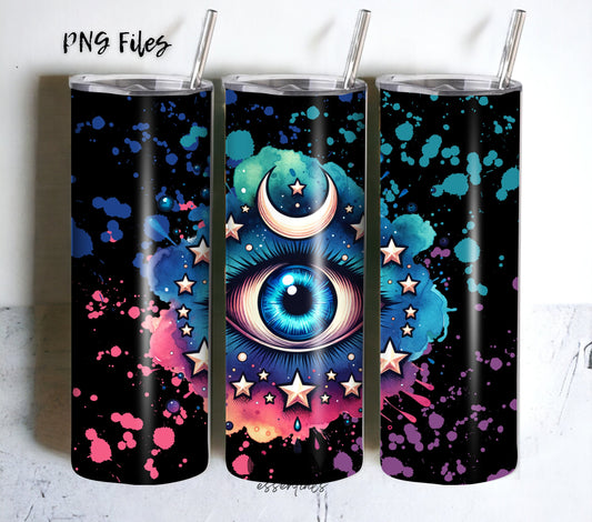 Third Eye 20 oz Skinny Tumbler Sublimation Design - PNG Instant  - DIGITAL DOWNLOAD