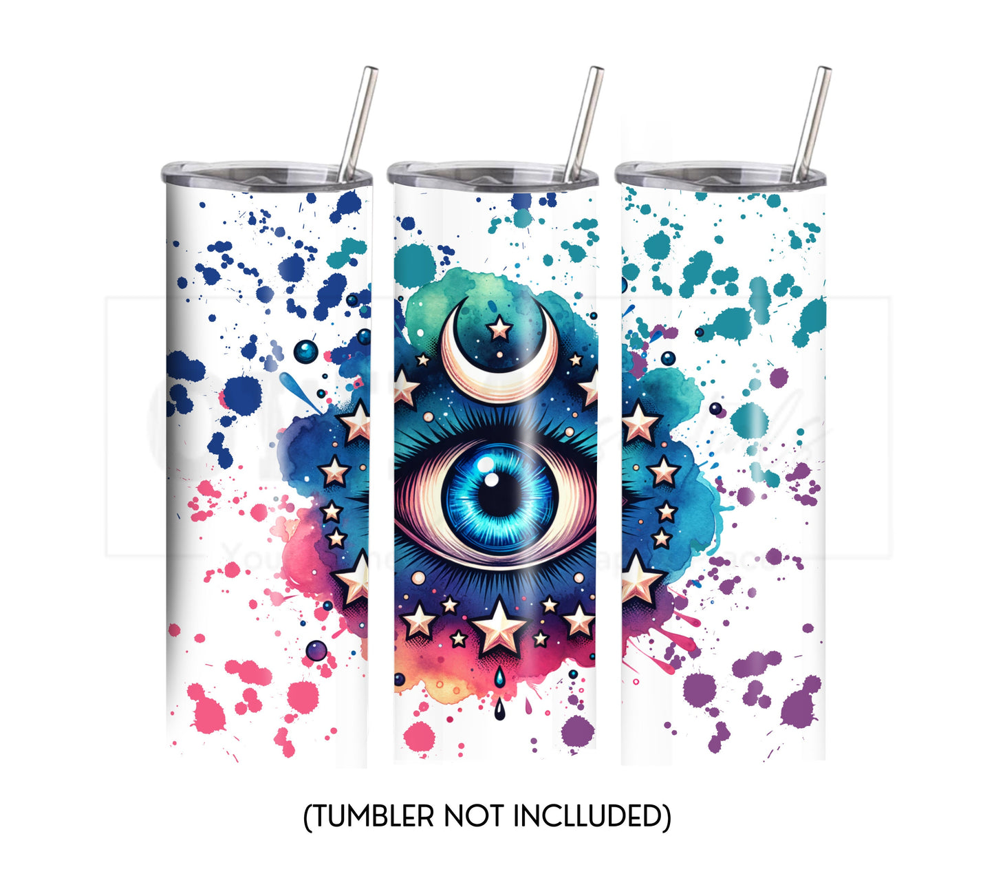Third Eye 20 oz Skinny Tumbler Sublimation Design - PNG Instant  - DIGITAL DOWNLOAD