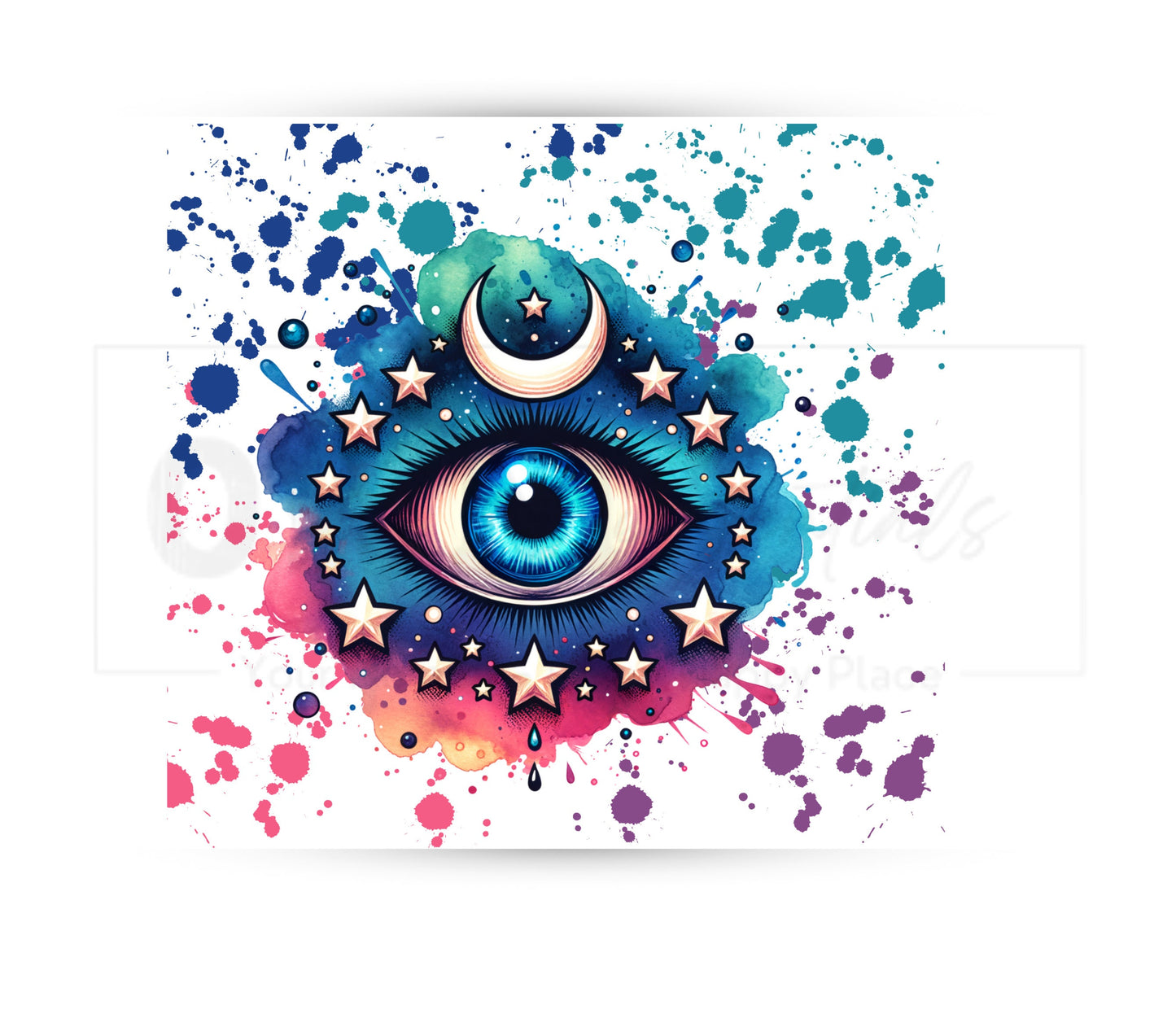 Third Eye 20 oz Skinny Tumbler Sublimation Design - PNG Instant  - DIGITAL DOWNLOAD