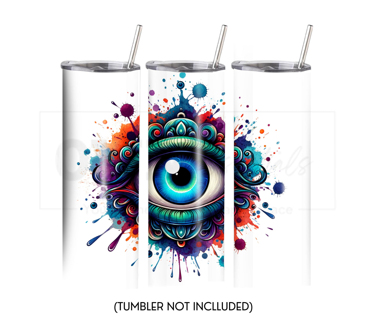 Third Eye 20 oz Skinny Tumbler Sublimation Design - PNG Instant  - DIGITAL DOWNLOAD