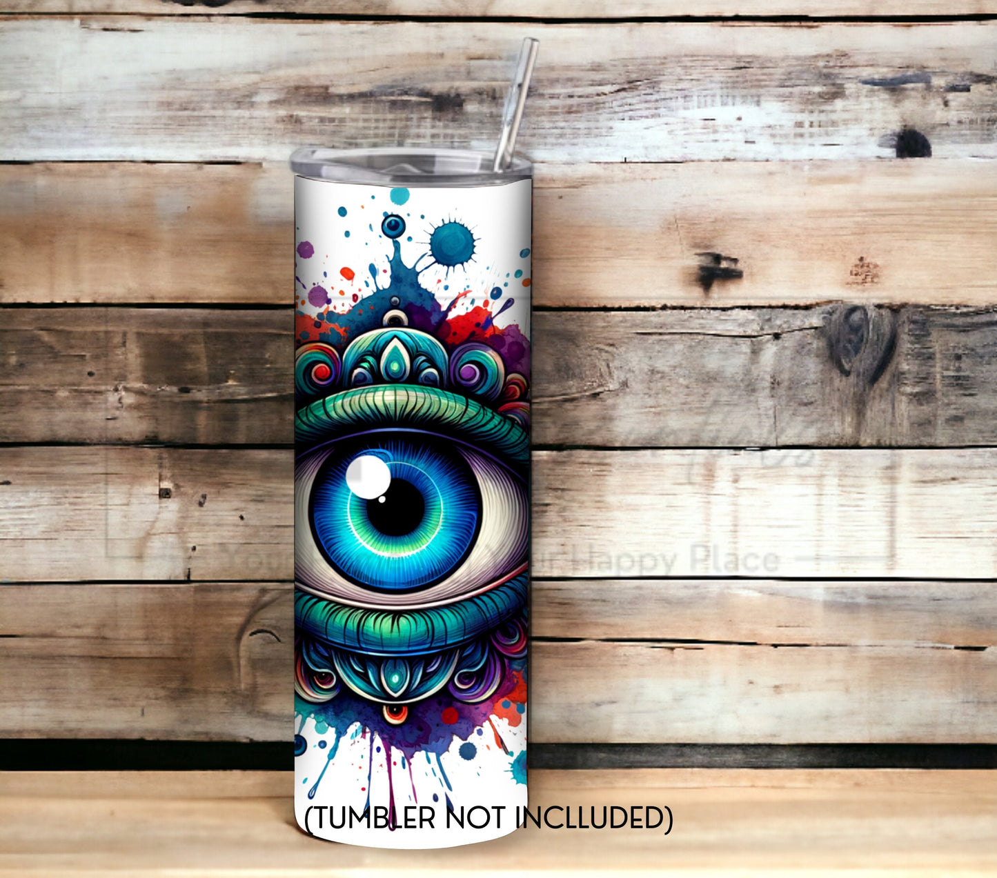 Third Eye 20 oz Skinny Tumbler Sublimation Design - PNG Instant  - DIGITAL DOWNLOAD