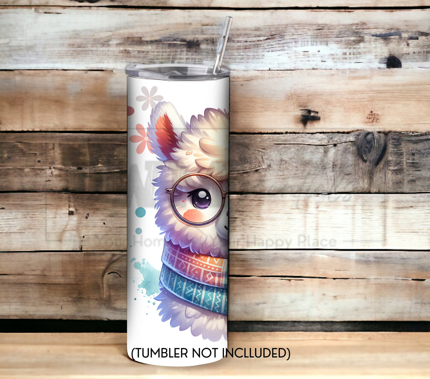 Alpaca 20 oz Skinny Tumbler Sublimation Design - PNG Instant  - DIGITAL DOWNLOAD