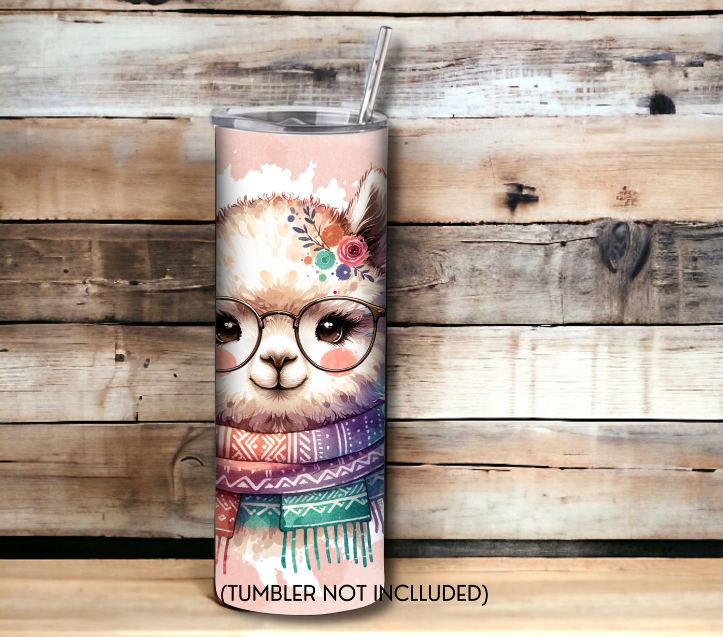 Alpaca 20 oz Skinny Tumbler Sublimation Design - PNG Instant  - DIGITAL DOWNLOAD