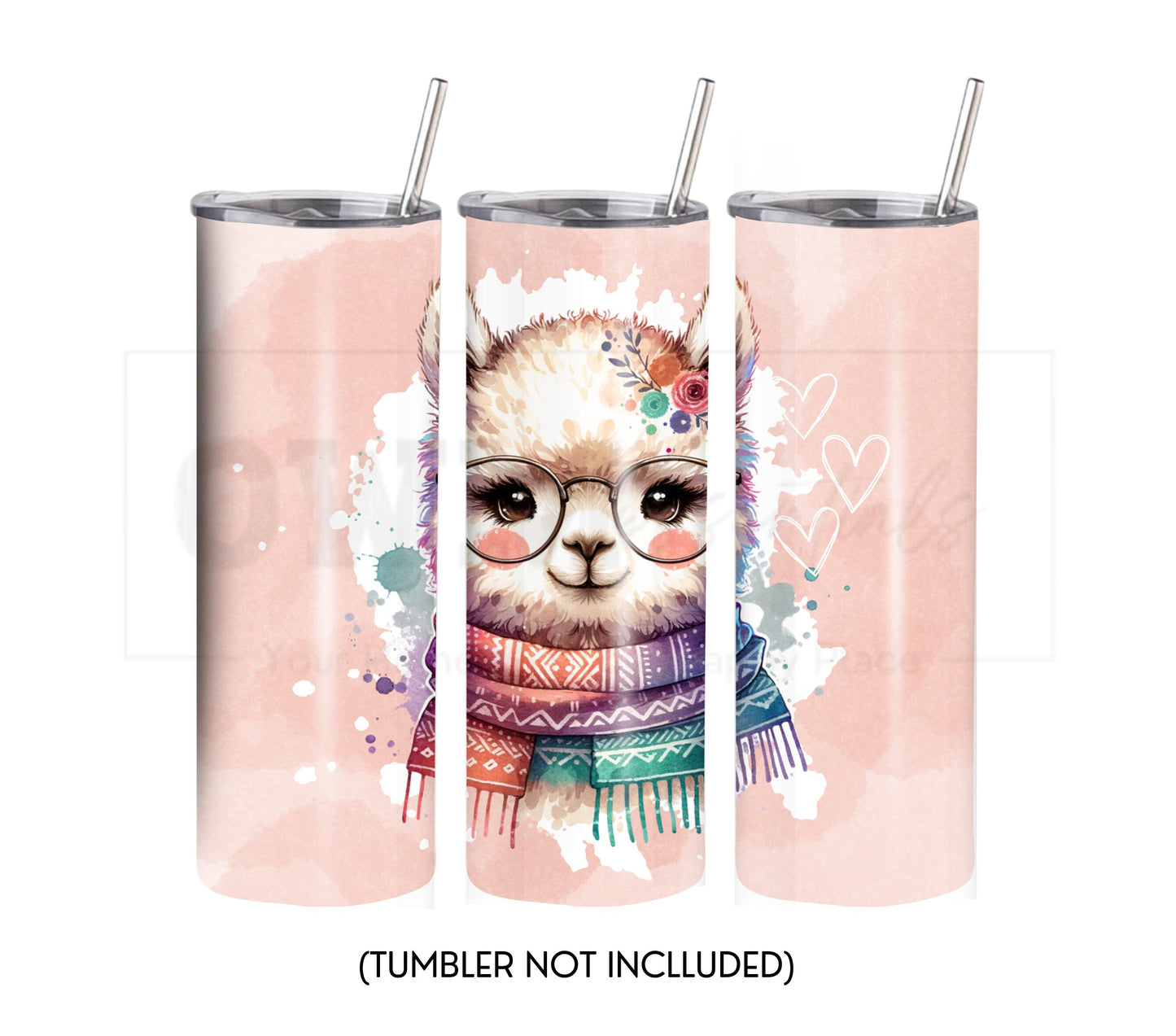 Alpaca 20 oz Skinny Tumbler Sublimation Design - PNG Instant  - DIGITAL DOWNLOAD
