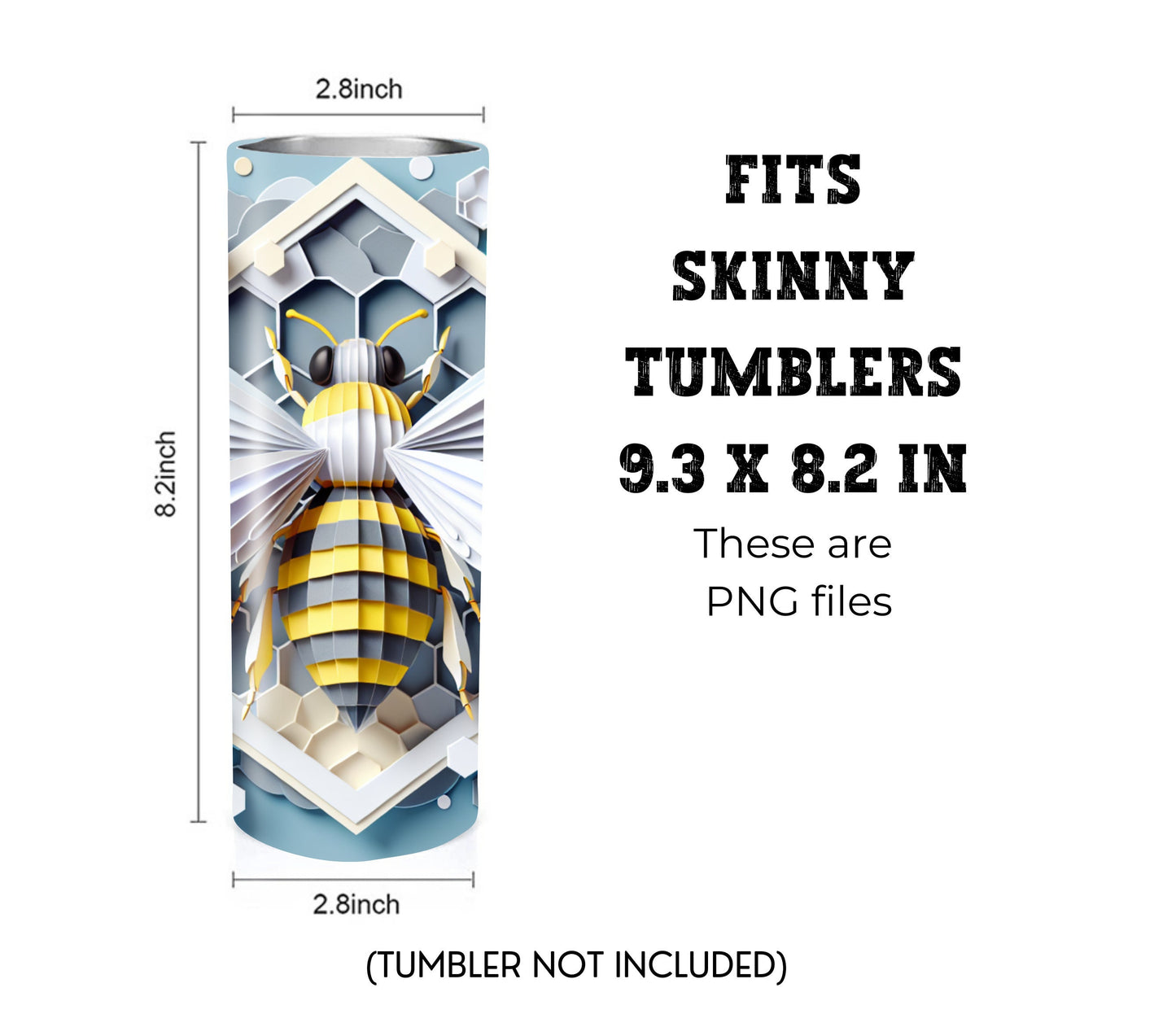 Bumble Bee Spring 20 oz Skinny Tumbler Sublimation Design - PNG Instant  - DIGITAL DOWNLOAD