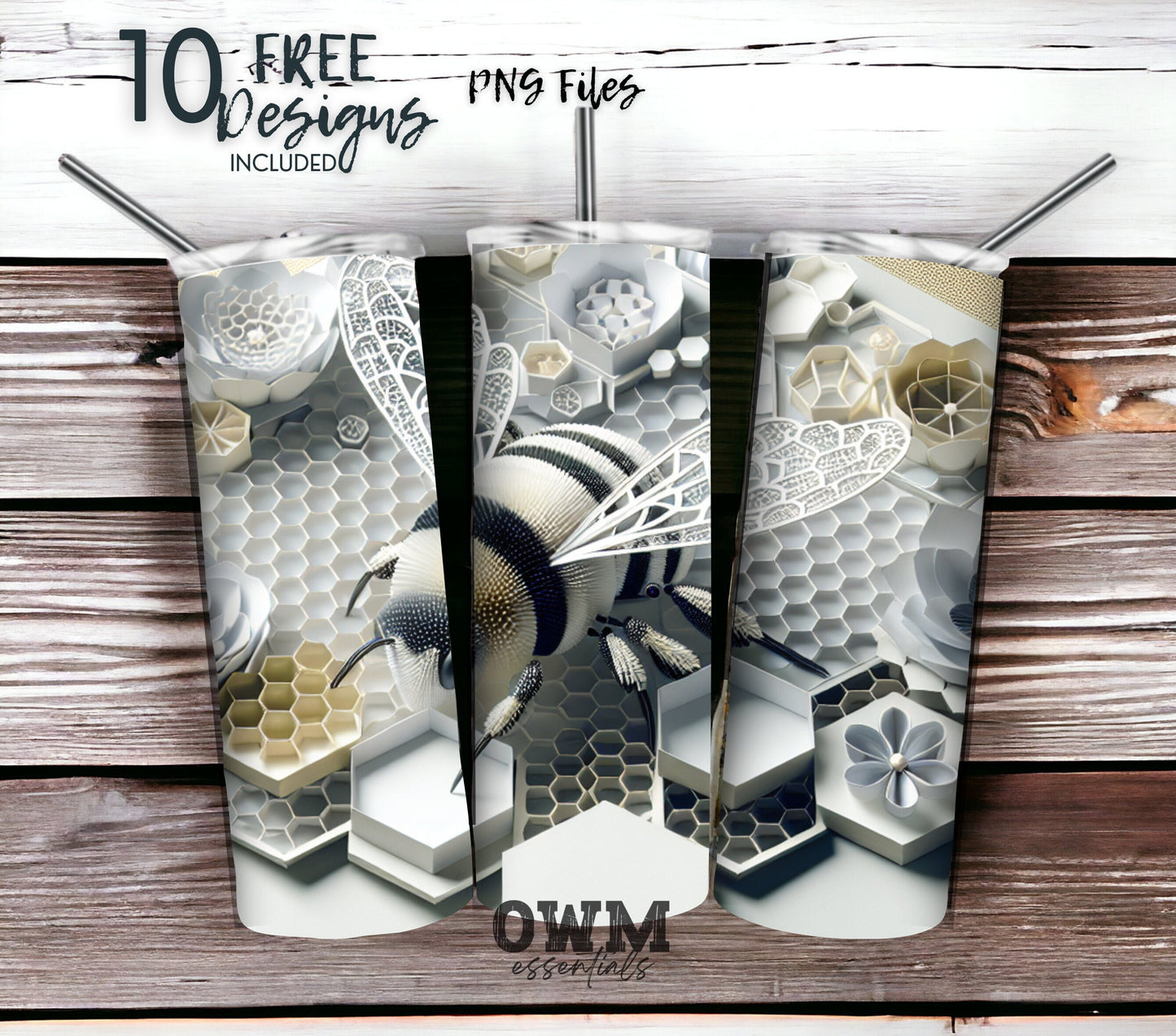 Bumble Bee Spring 20 oz Skinny Tumbler Sublimation Design - PNG Instant  - DIGITAL DOWNLOAD
