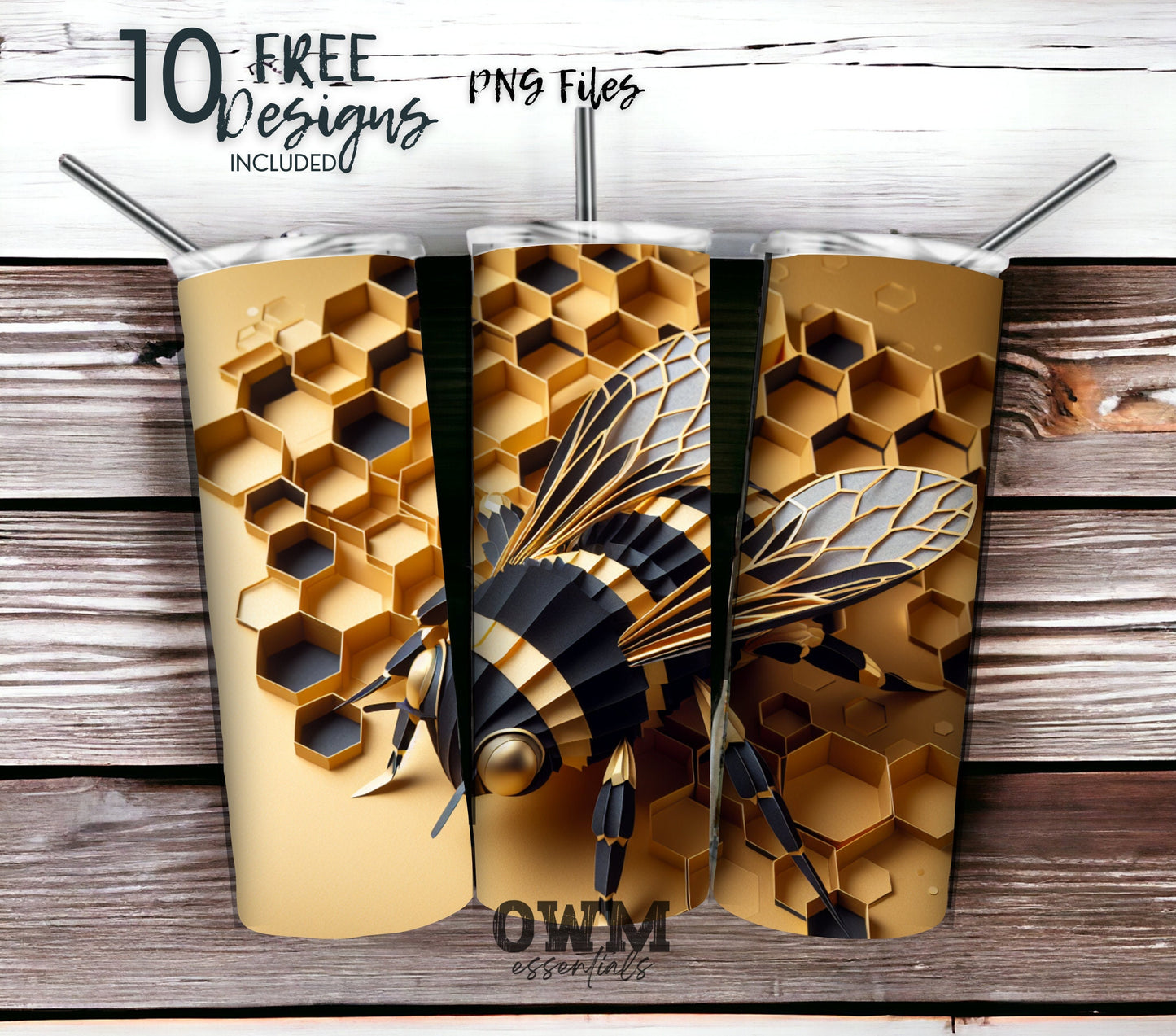 Bumble Bee Spring 20 oz Skinny Tumbler Sublimation Design - PNG Instant  - DIGITAL DOWNLOAD