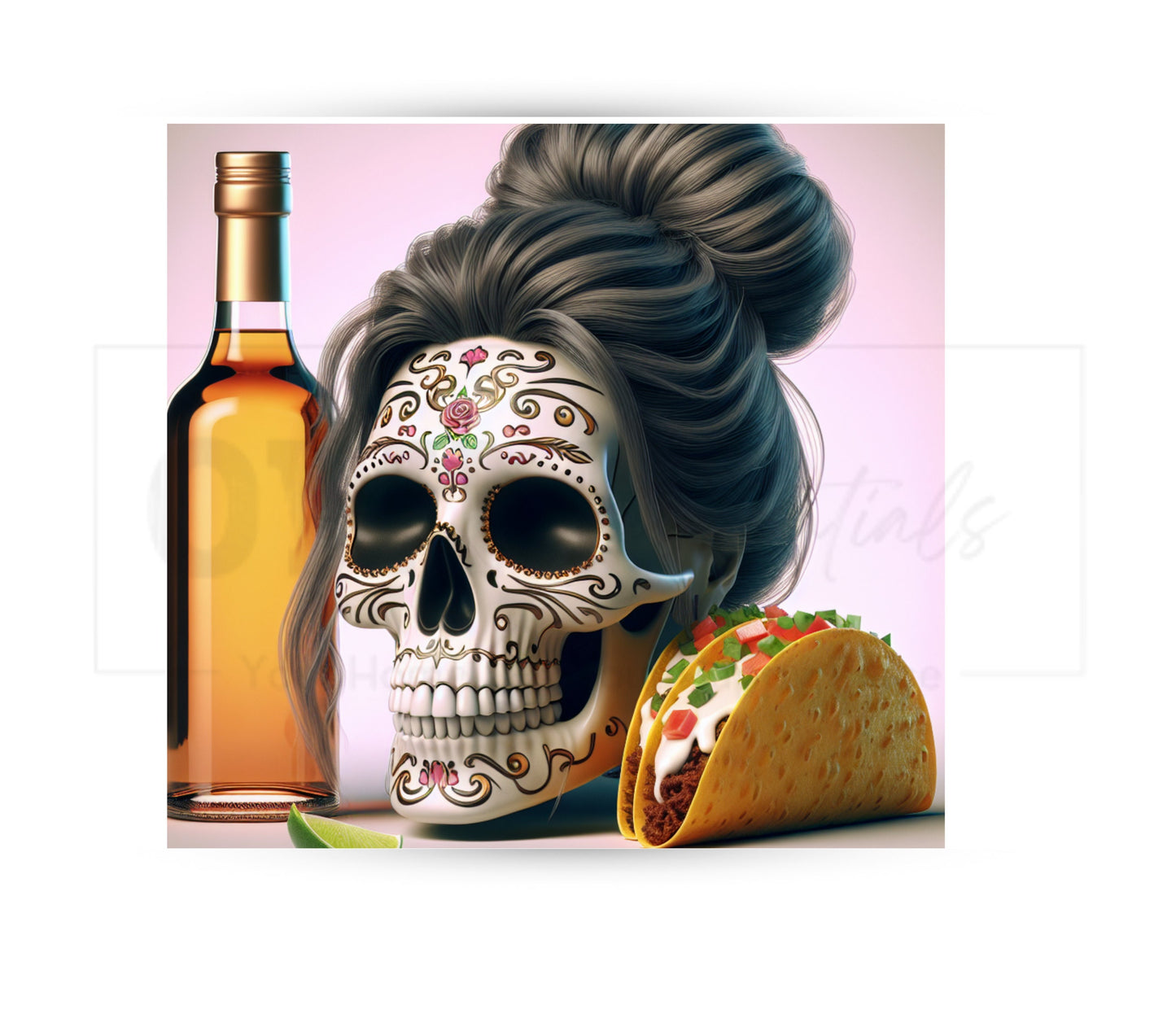 Tacos and Tequila Cinco De Mayo 20 oz Skinny Tumbler Sublimation Design - PNG Instant  - DIGITAL DOWNLOAD