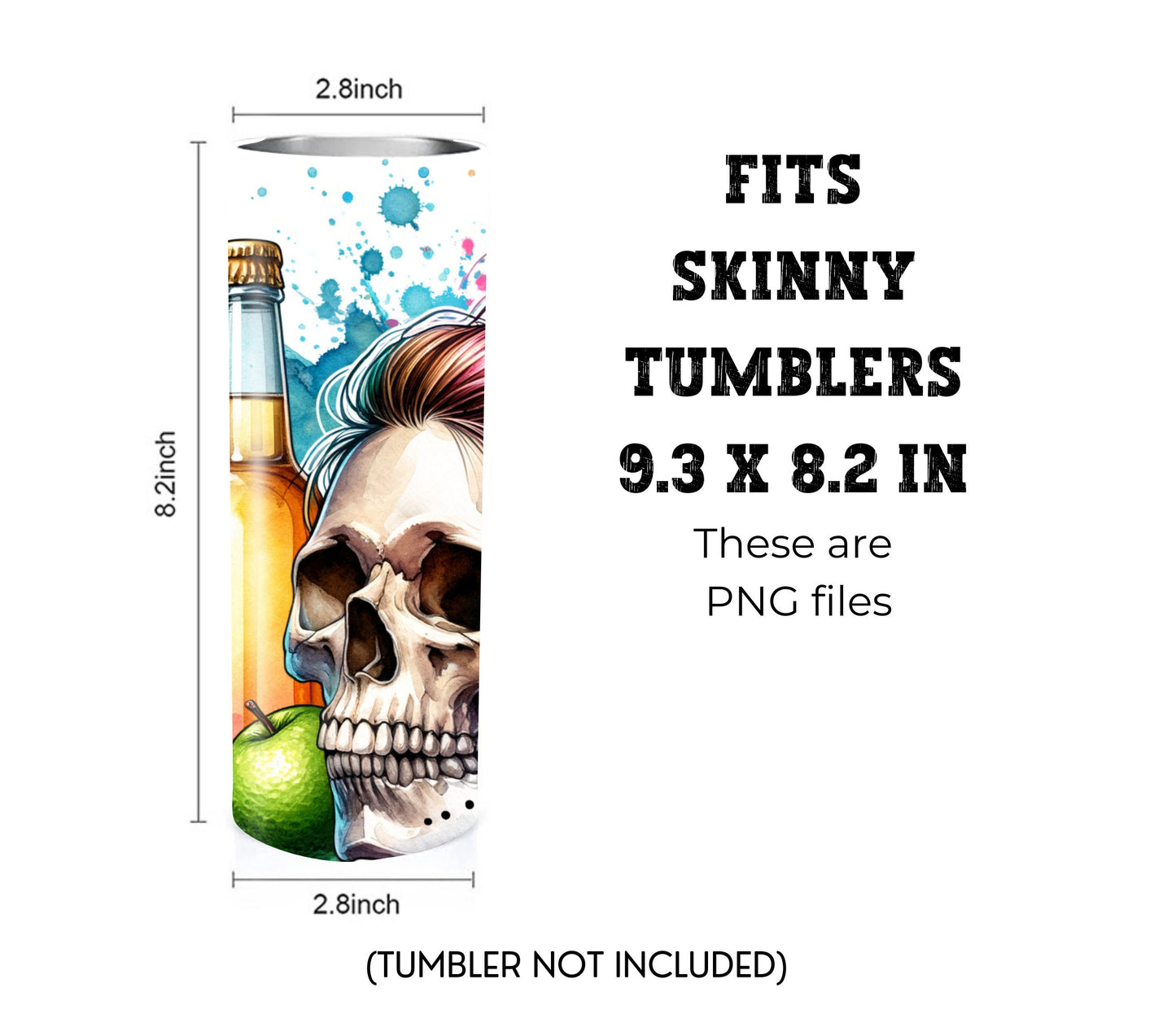 Tacos and Tequila Cinco De Mayo 20 oz Skinny Tumbler Sublimation Design - PNG Instant  - DIGITAL DOWNLOAD