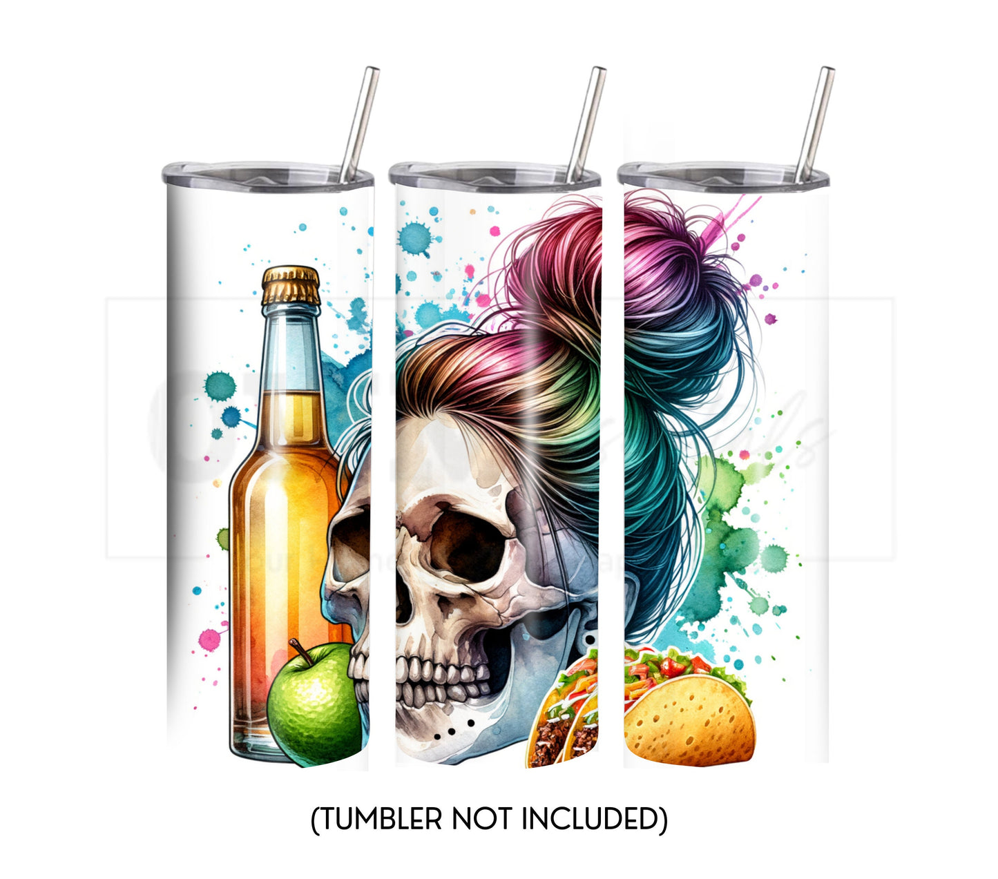 Tacos and Tequila Cinco De Mayo 20 oz Skinny Tumbler Sublimation Design - PNG Instant  - DIGITAL DOWNLOAD