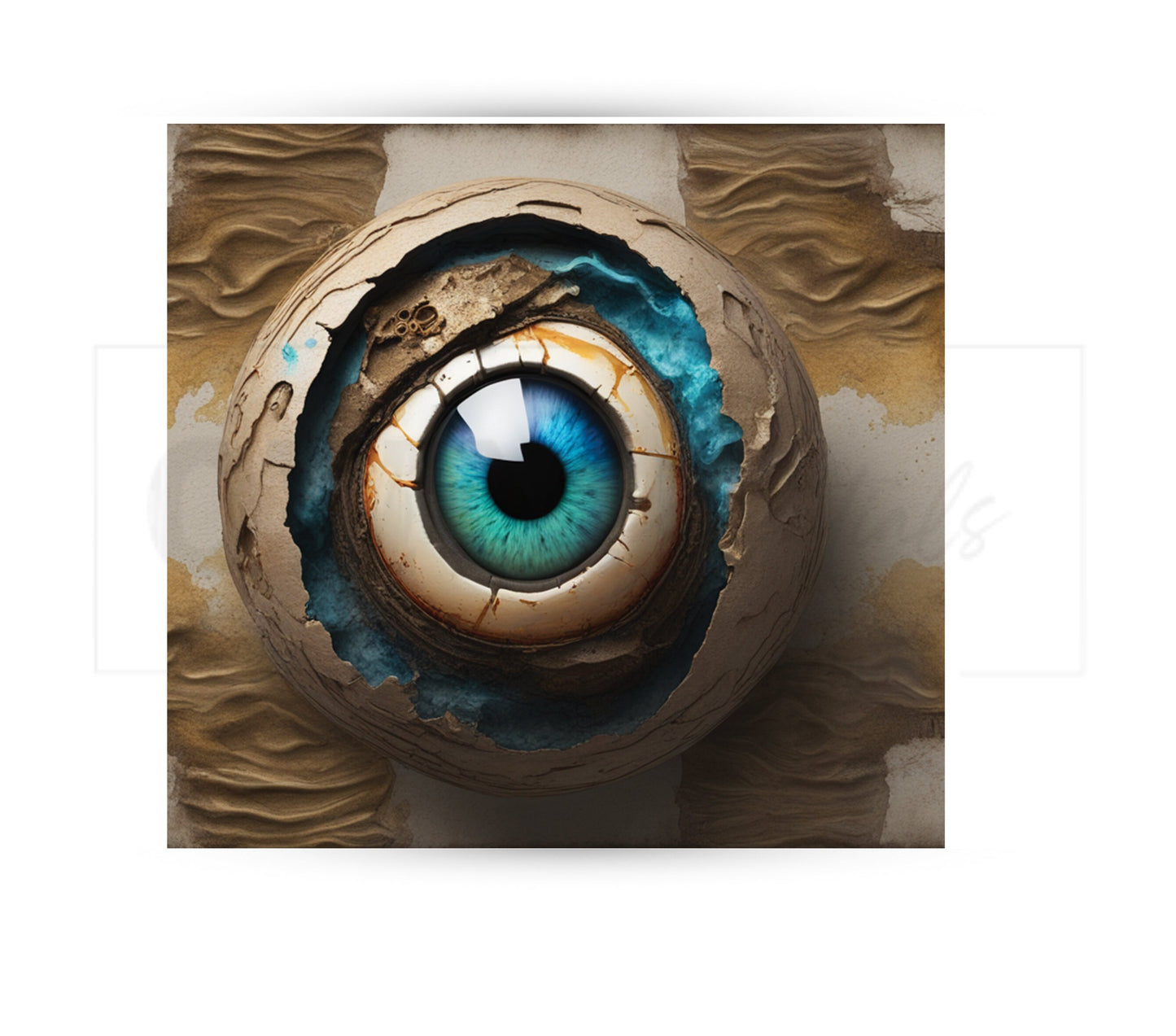 Cyber Sci-Fi Eyeball 20 oz Skinny Tumbler Sublimation Design - PNG Instant  - DIGITAL DOWNLOAD