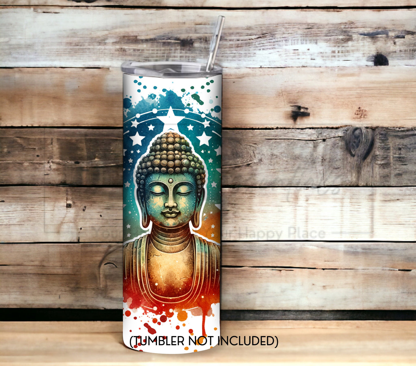 Colorful Buddha 20 oz Skinny Tumbler Sublimation Design - PNG Instant  - DIGITAL DOWNLOAD