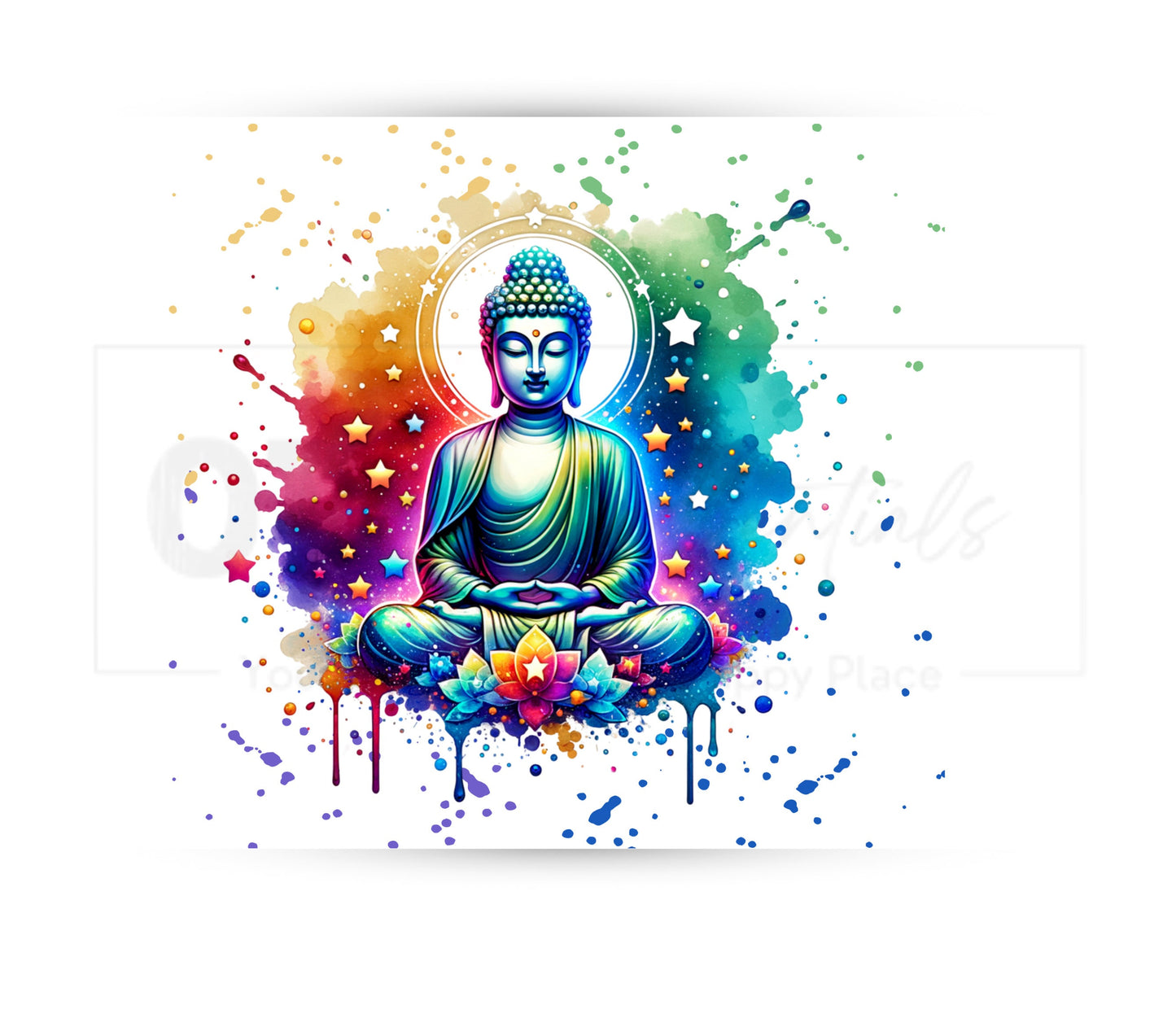 Colorful Buddha 20 oz Skinny Tumbler Sublimation Design - PNG Instant  - DIGITAL DOWNLOAD