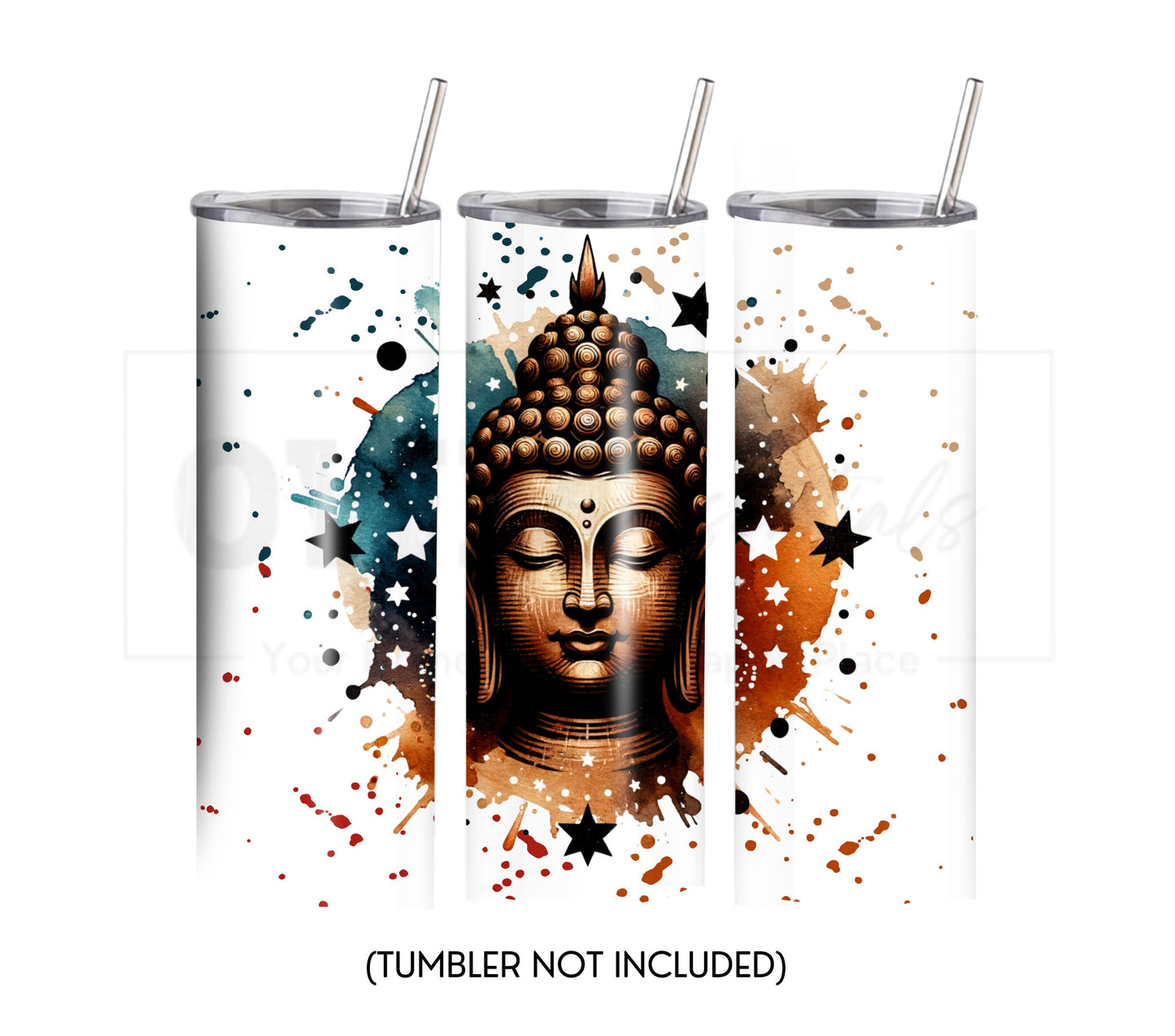 Colorful Buddha 20 oz Skinny Tumbler Sublimation Design - PNG Instant  - DIGITAL DOWNLOAD