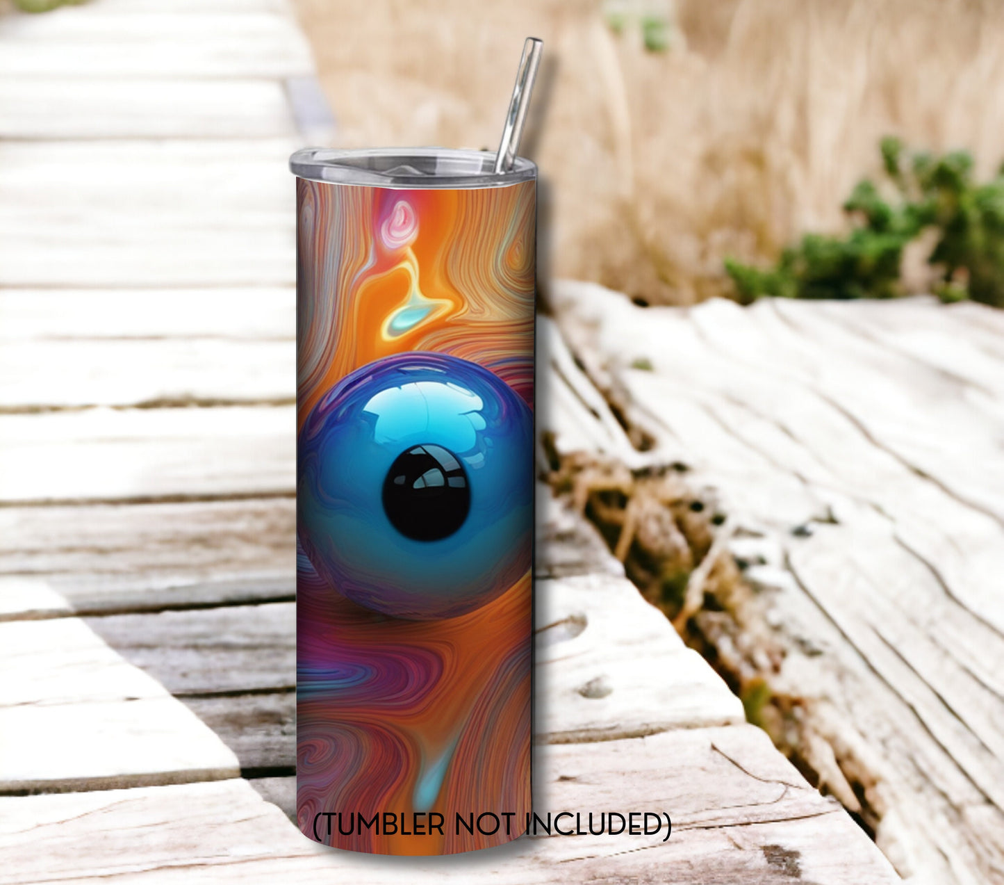 Swirling Sci-Fi Eye 20 oz Skinny Tumbler Sublimation Design - PNG Instant  - DIGITAL DOWNLOAD
