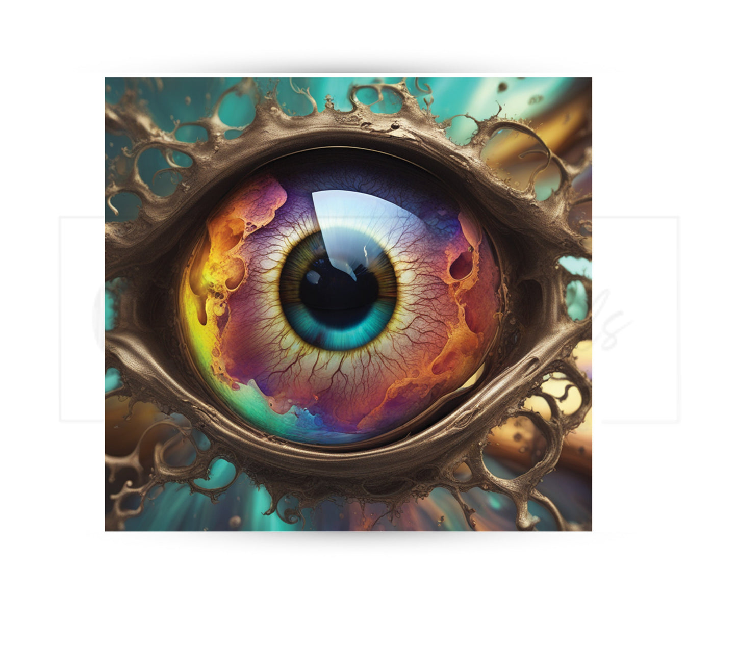 Stormy Sci-Fi Eye 20 oz Skinny Tumbler Sublimation Design - PNG Instant  - DIGITAL DOWNLOAD