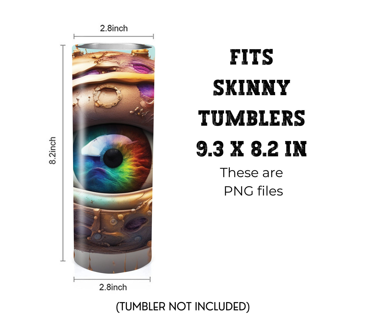 Stormy Sci-Fi Eye 20 oz Skinny Tumbler Sublimation Design - PNG Instant  - DIGITAL DOWNLOAD