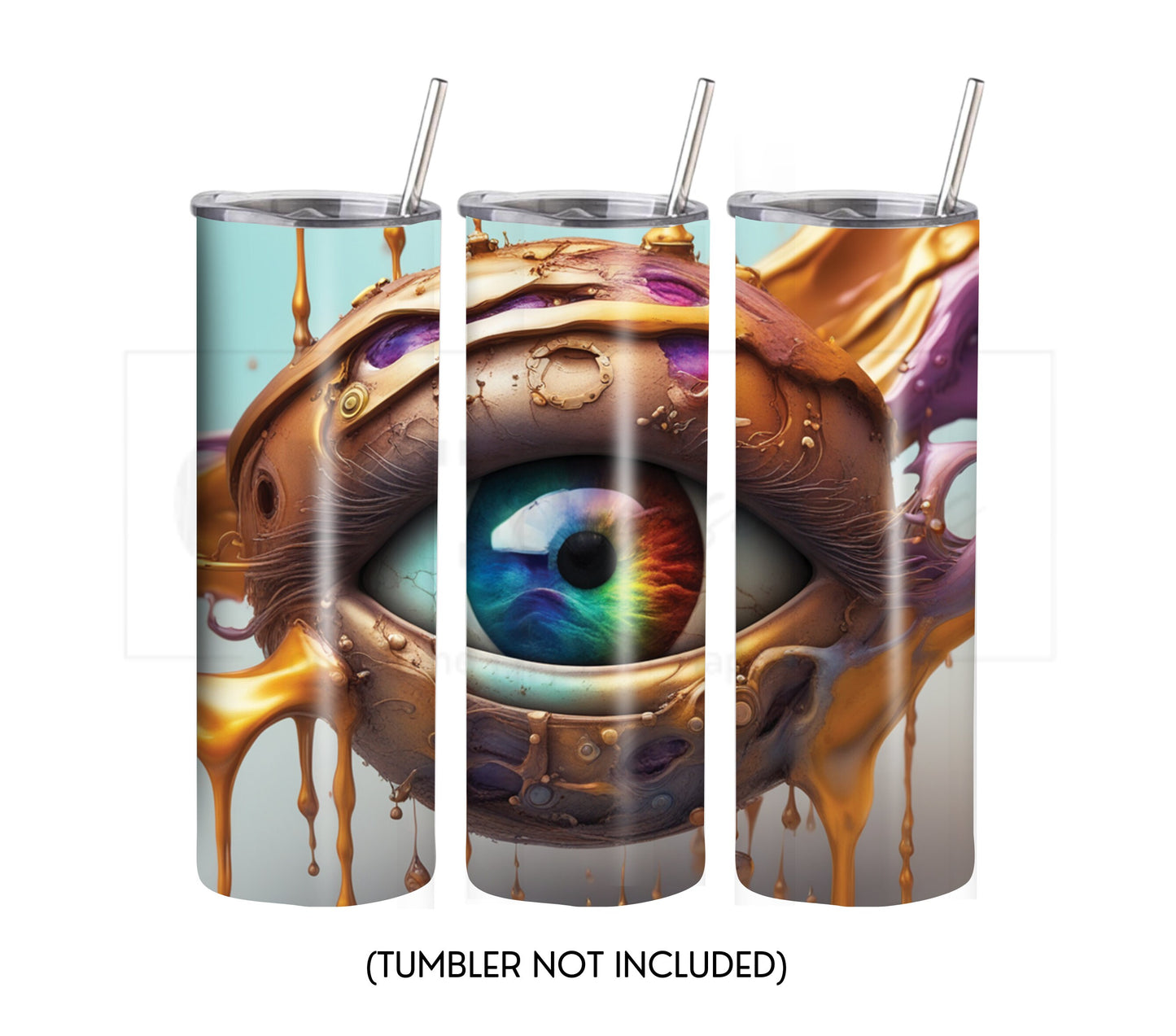 Stormy Sci-Fi Eye 20 oz Skinny Tumbler Sublimation Design - PNG Instant  - DIGITAL DOWNLOAD