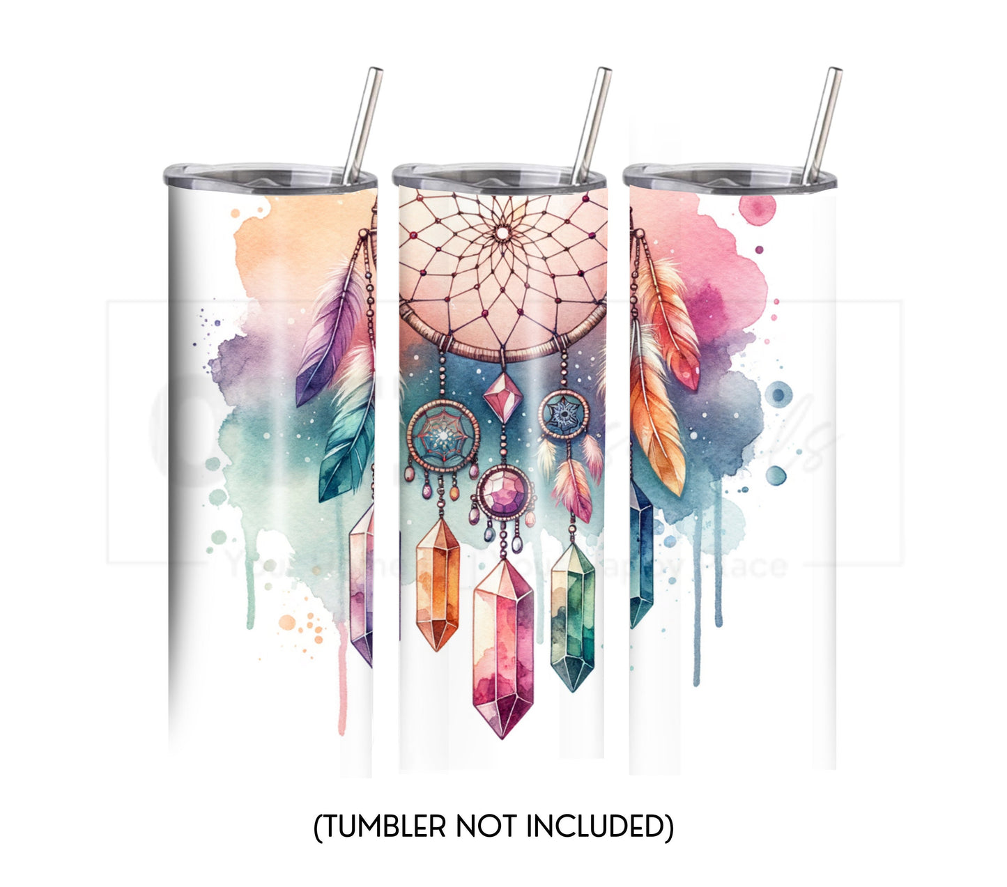 Boho Dreamcatcher 20 oz Skinny Tumbler Sublimation Design - PNG Instant  - DIGITAL DOWNLOAD