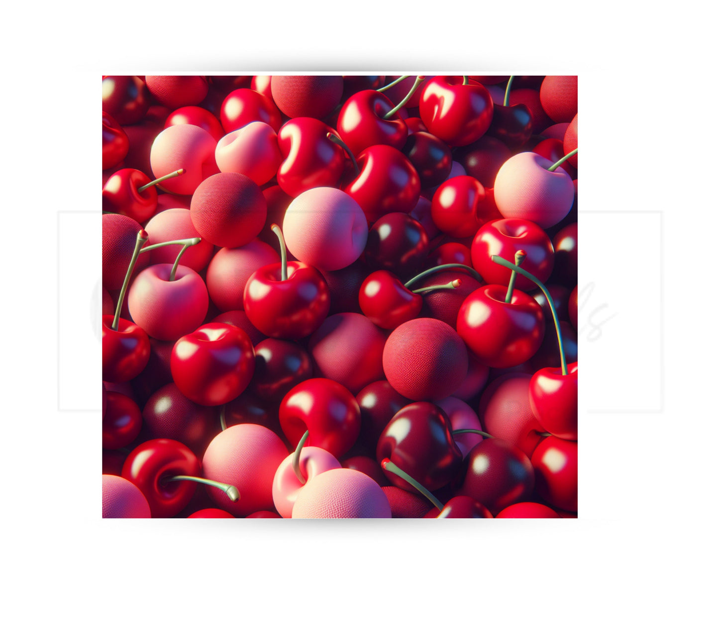 Cherry 20 oz Skinny Tumbler Sublimation Design - PNG Instant  - DIGITAL DOWNLOAD