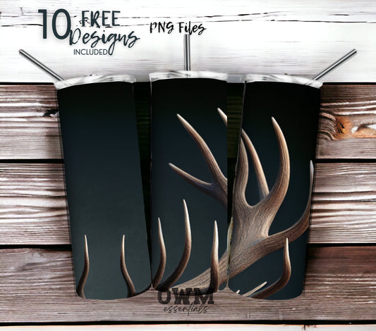 Deer 20 oz Skinny Tumbler Sublimation Design - PNG Instant  - DIGITAL DOWNLOAD