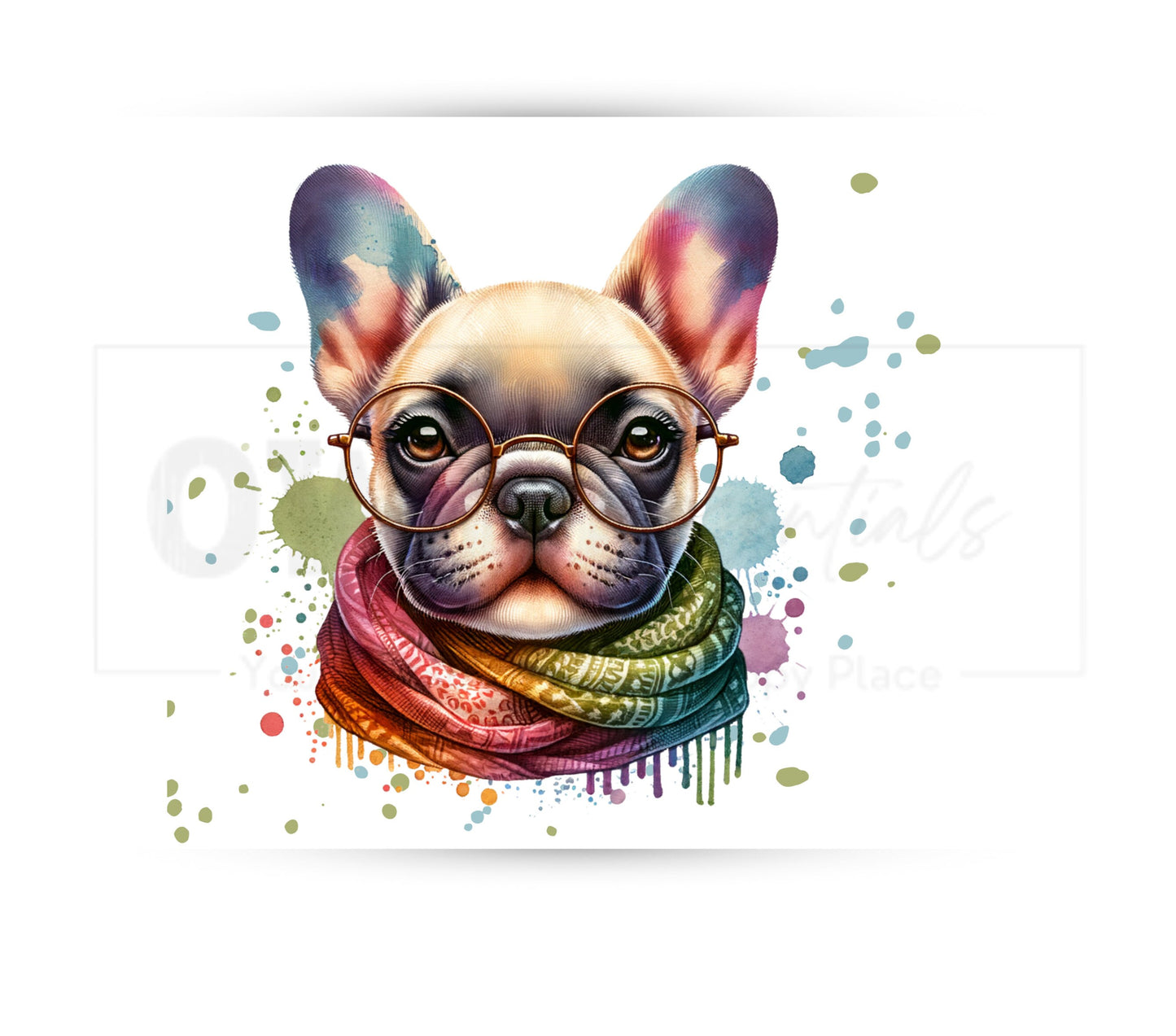 French BullDog 20 oz Skinny Tumbler Sublimation Design - PNG Instant  - DIGITAL DOWNLOAD