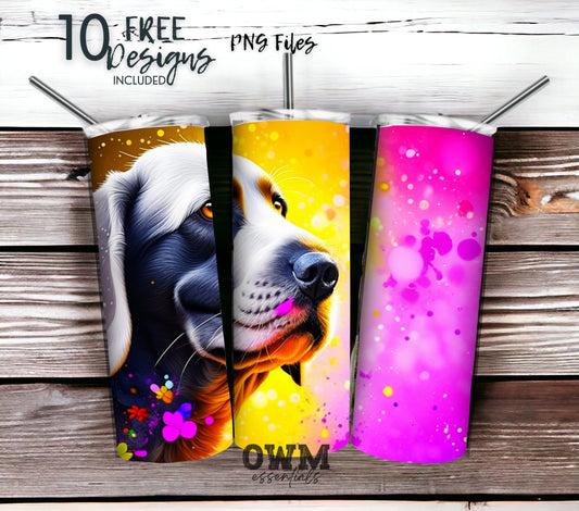 Dog Lovers 20 oz Skinny Tumbler Sublimation Design - PNG Instant  - DIGITAL DOWNLOAD