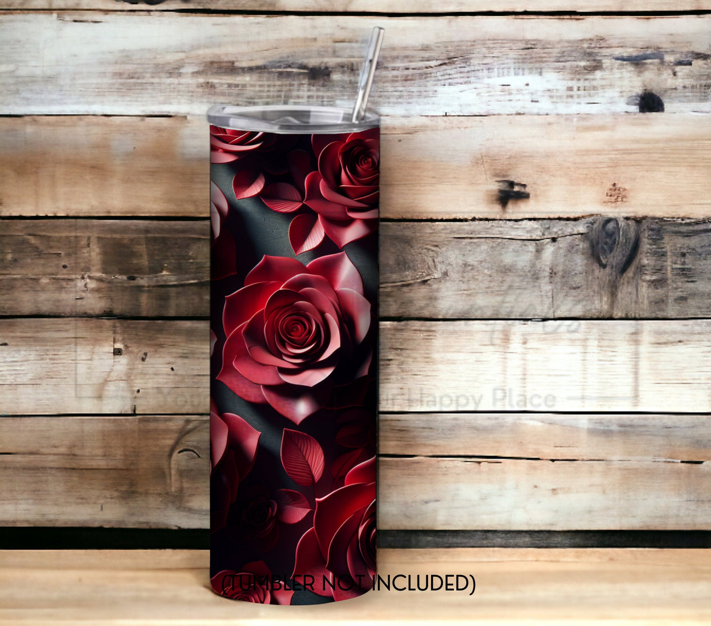 Rose 20 oz Skinny Tumbler Sublimation Design - PNG Instant  - DIGITAL DOWNLOAD