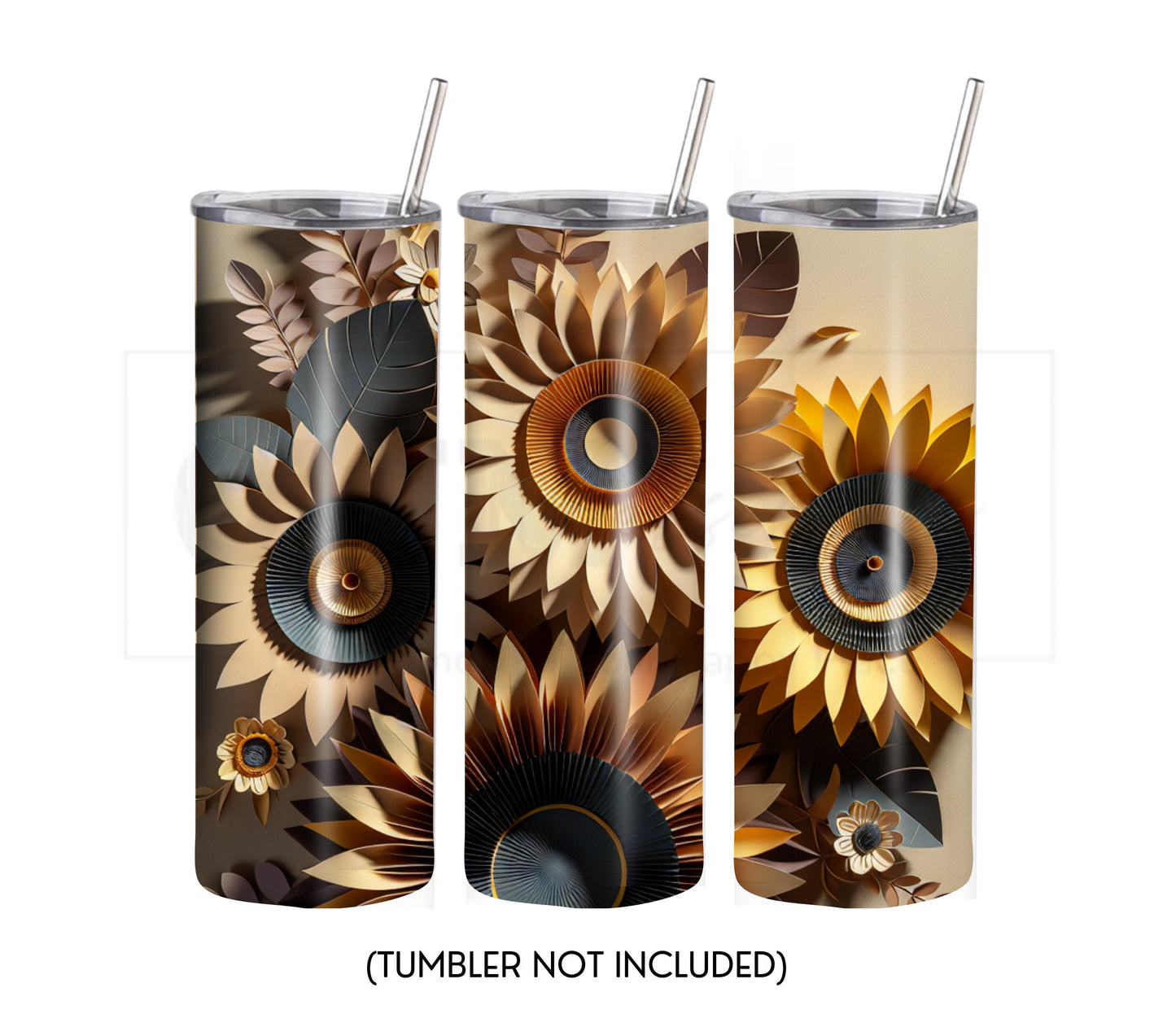 Sunflower 20 oz Skinny Tumbler Sublimation Design - PNG Instant  - DIGITAL DOWNLOAD