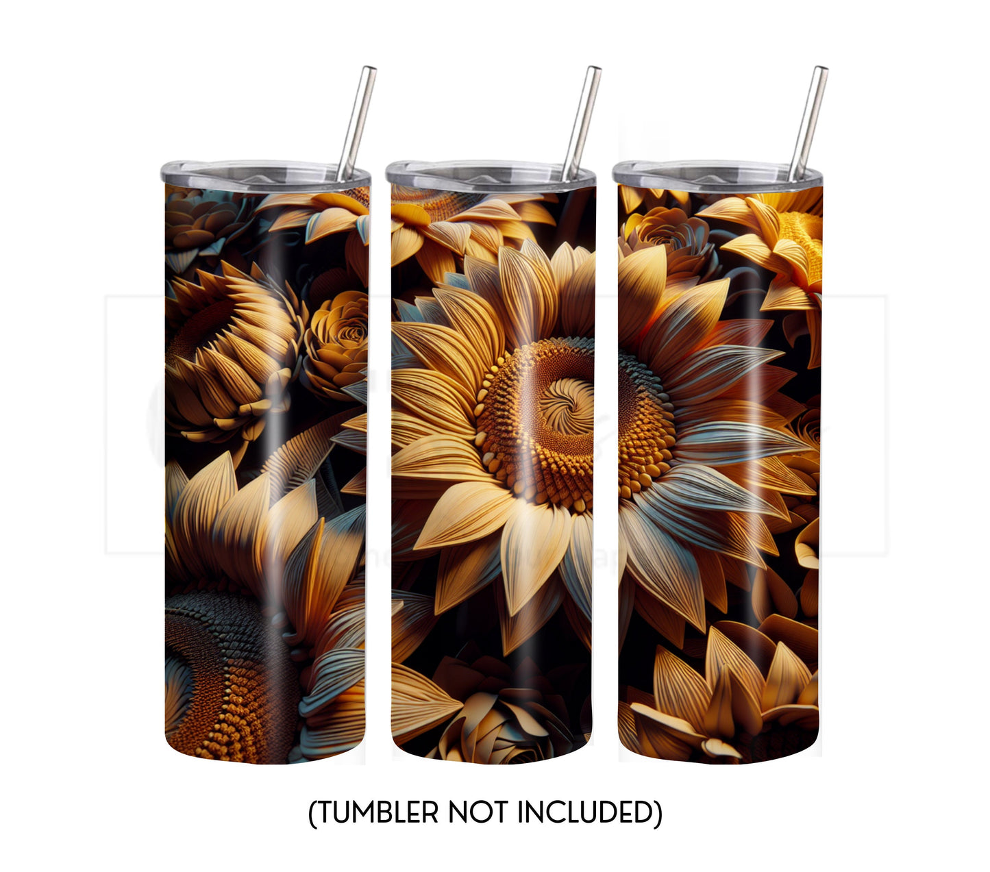 Sunflower 20 oz Skinny Tumbler Sublimation Design - PNG Instant  - DIGITAL DOWNLOAD