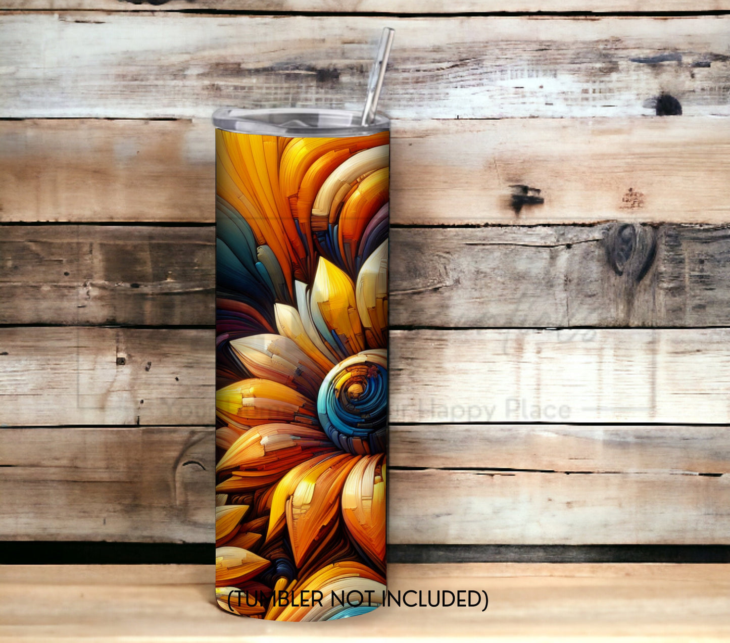 Sunflower Art 20 oz Skinny Tumbler Sublimation Design - PNG Instant  - DIGITAL DOWNLOAD