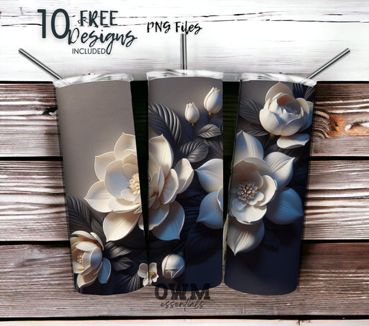 Sunflower 20 oz Skinny Tumbler Sublimation Design - PNG Instant  - DIGITAL DOWNLOAD