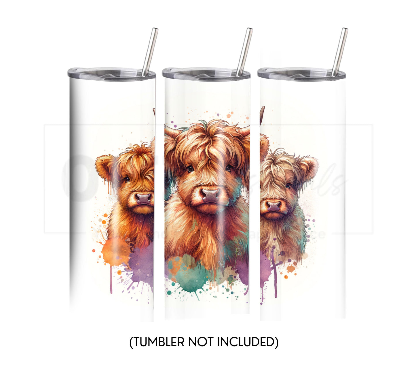 Grumpy Highland Cow 20 oz Skinny Tumbler Sublimation Design - PNG Instant  - DIGITAL DOWNLOAD