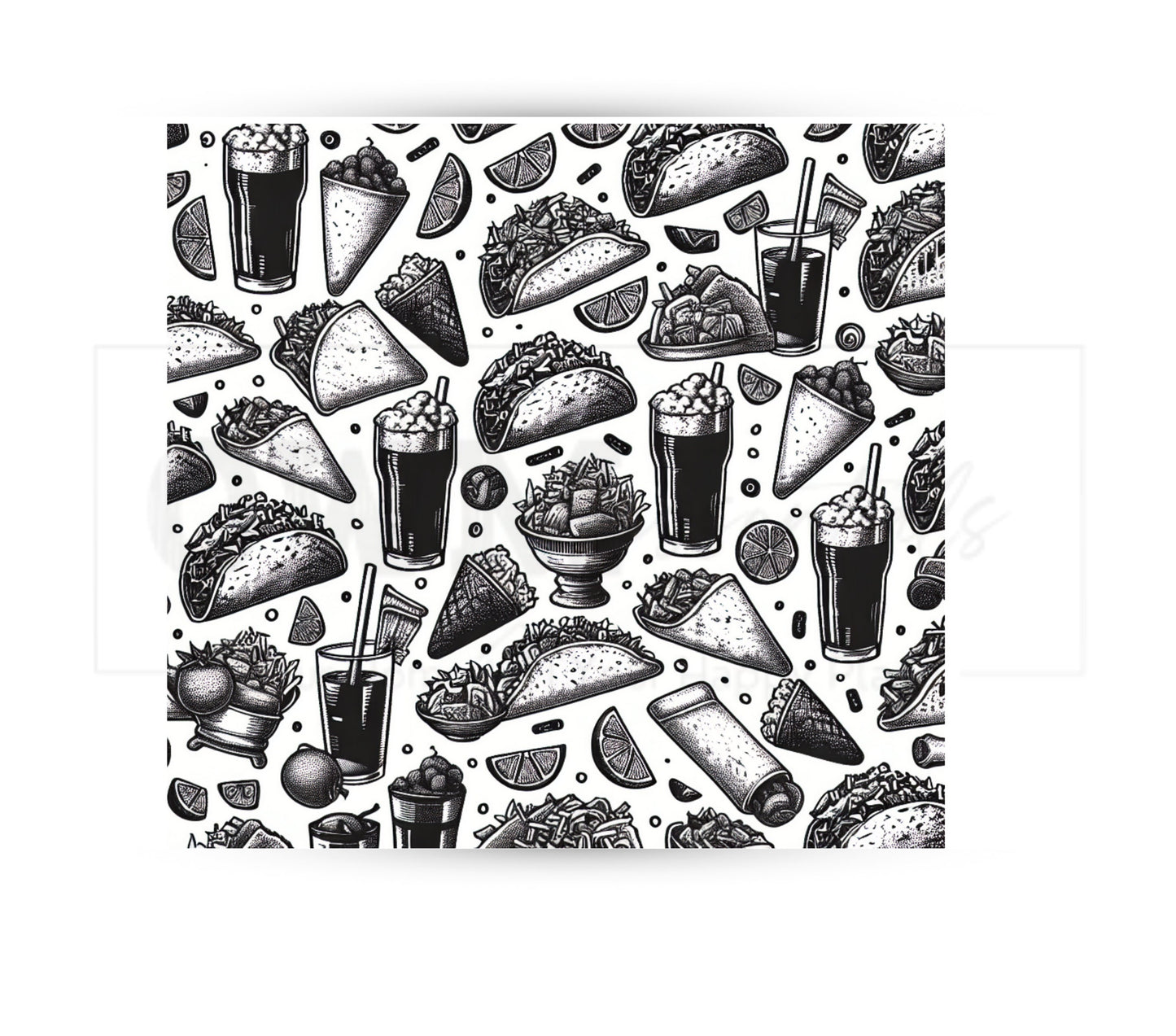 Tacos and Tequila Cinco De Mayo 20 oz Skinny Tumbler Sublimation Design - PNG Instant  - DIGITAL DOWNLOAD