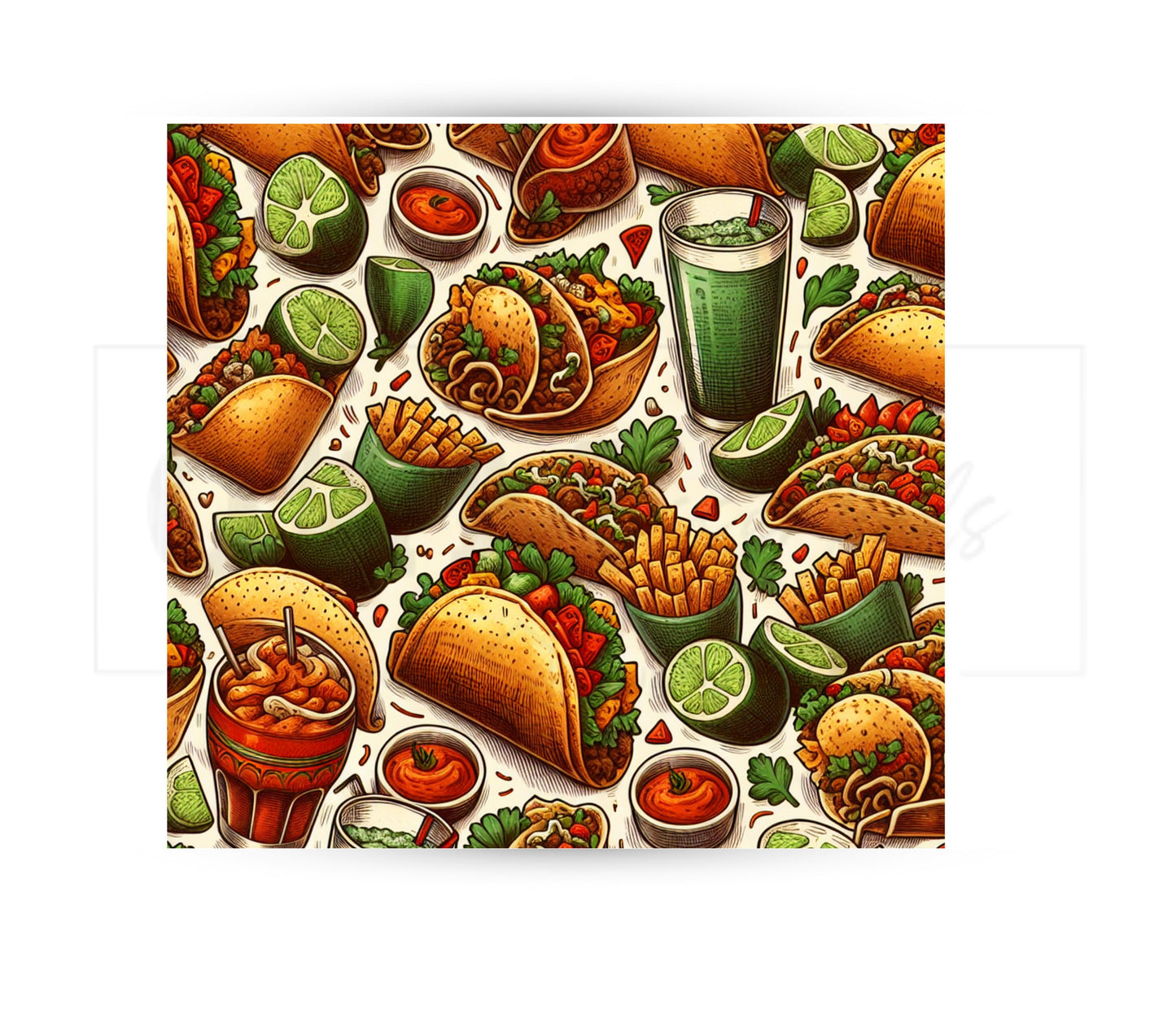 Tacos and Tequila Cinco De Mayo 20 oz Skinny Tumbler Sublimation Design - PNG Instant  - DIGITAL DOWNLOAD