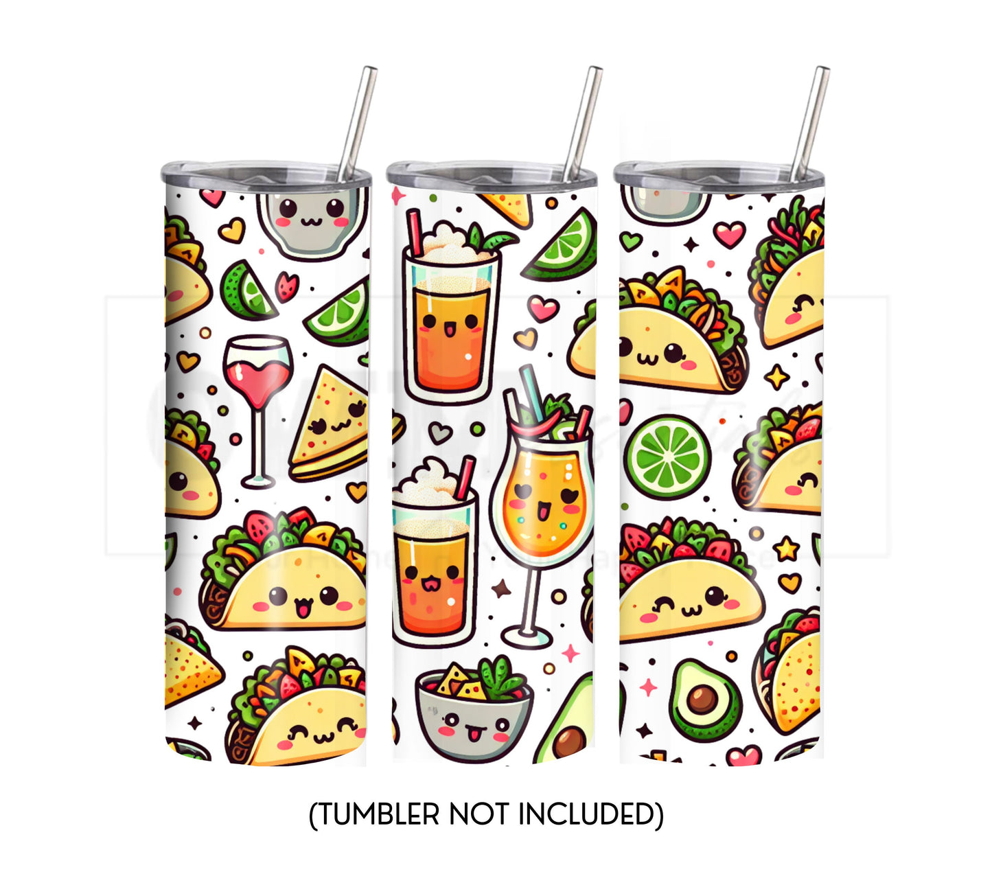 Tacos and Tequila Cinco De Mayo 20 oz Skinny Tumbler Sublimation Design - PNG Instant  - DIGITAL DOWNLOAD