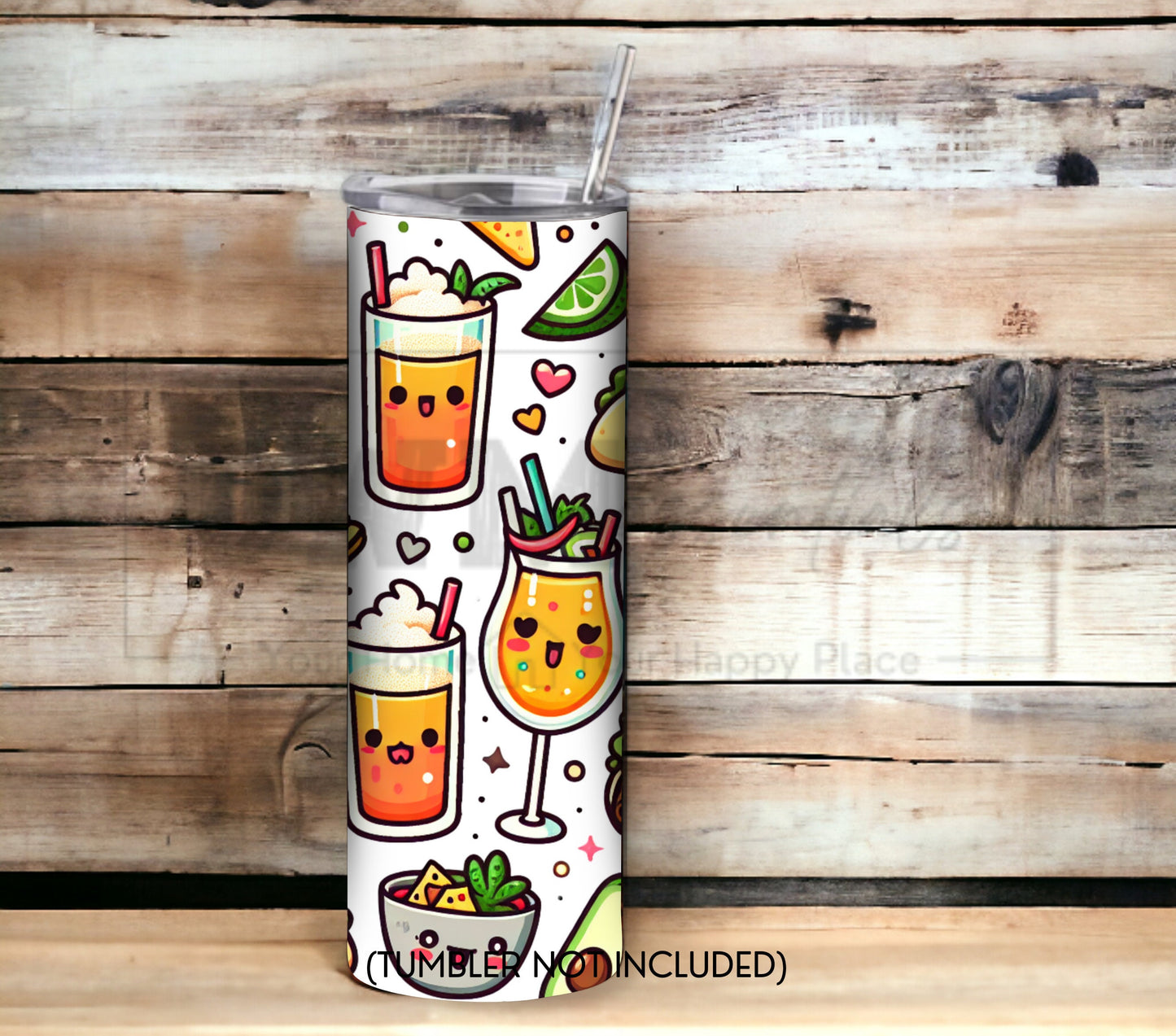Tacos and Tequila Cinco De Mayo 20 oz Skinny Tumbler Sublimation Design - PNG Instant  - DIGITAL DOWNLOAD