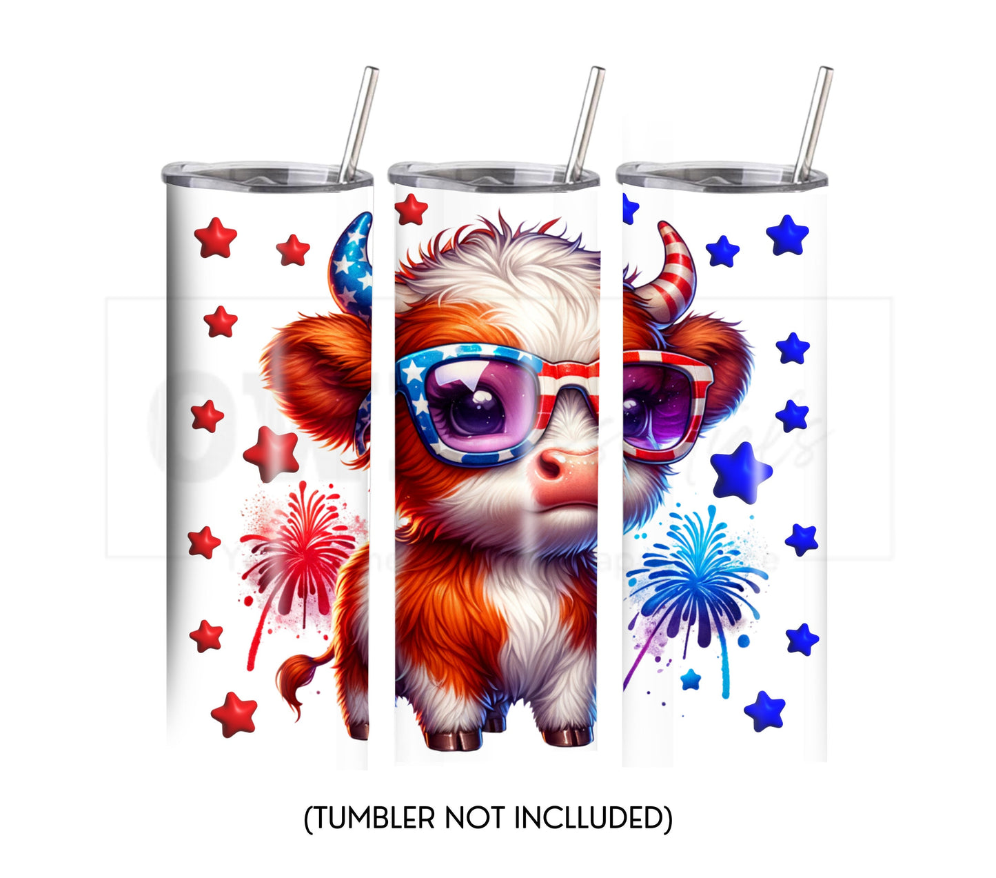 Highland Cow Baby 20 oz Skinny Tumbler Sublimation Design - PNG Instant  - DIGITAL DOWNLOAD