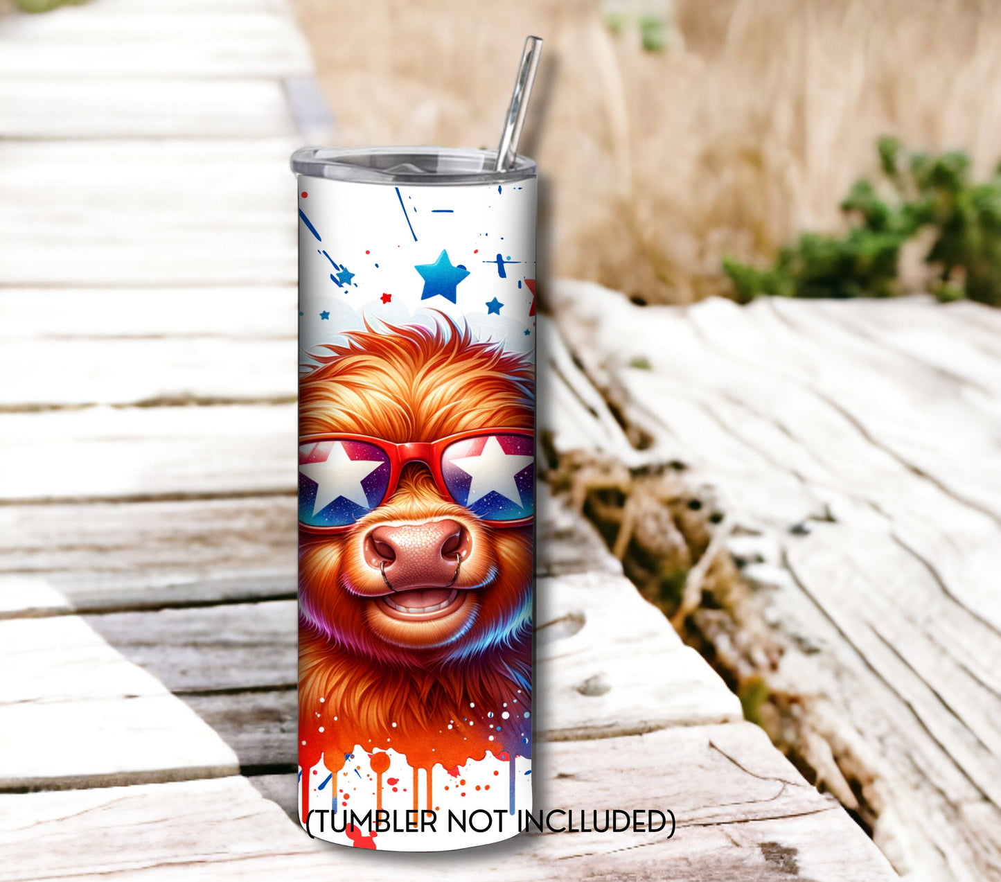 Highland Cow 20 oz Skinny Tumbler Sublimation Design - PNG Instant  - DIGITAL DOWNLOAD