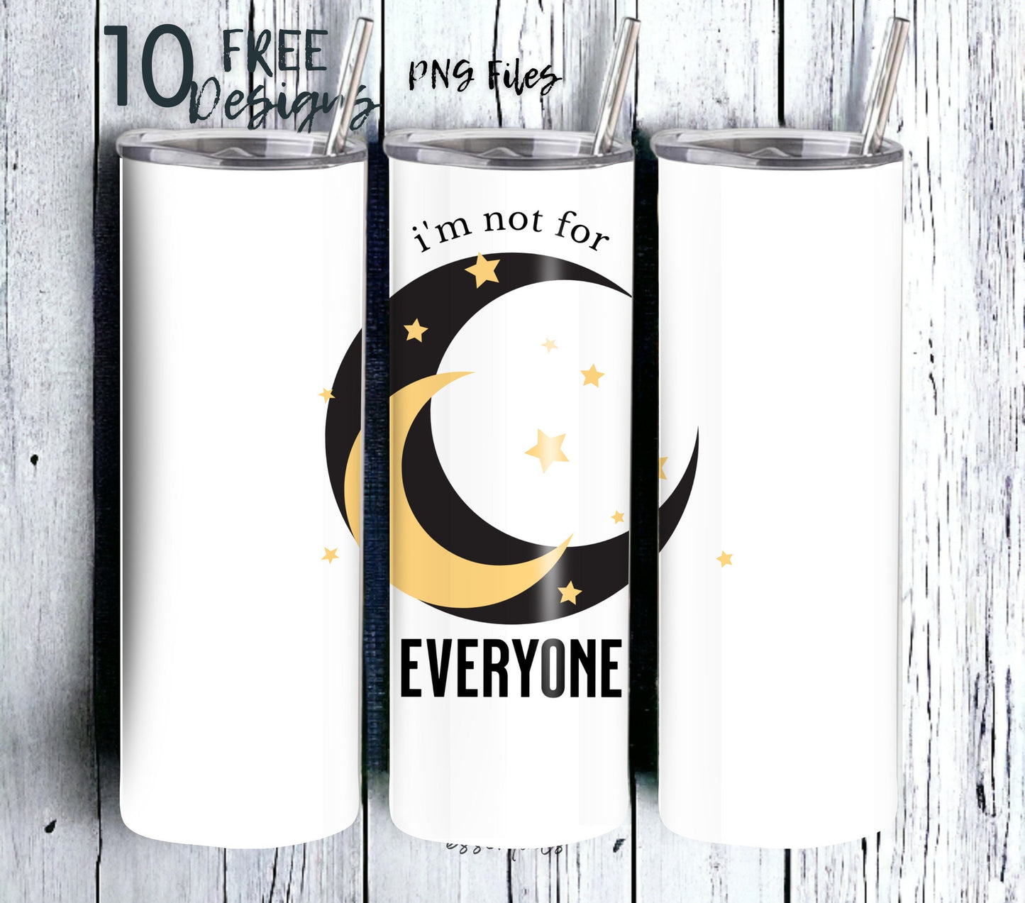 I'm Not for Everyone 20 oz Skinny Tumbler Sublimation Design - PNG Instant  - DIGITAL DOWNLOAD