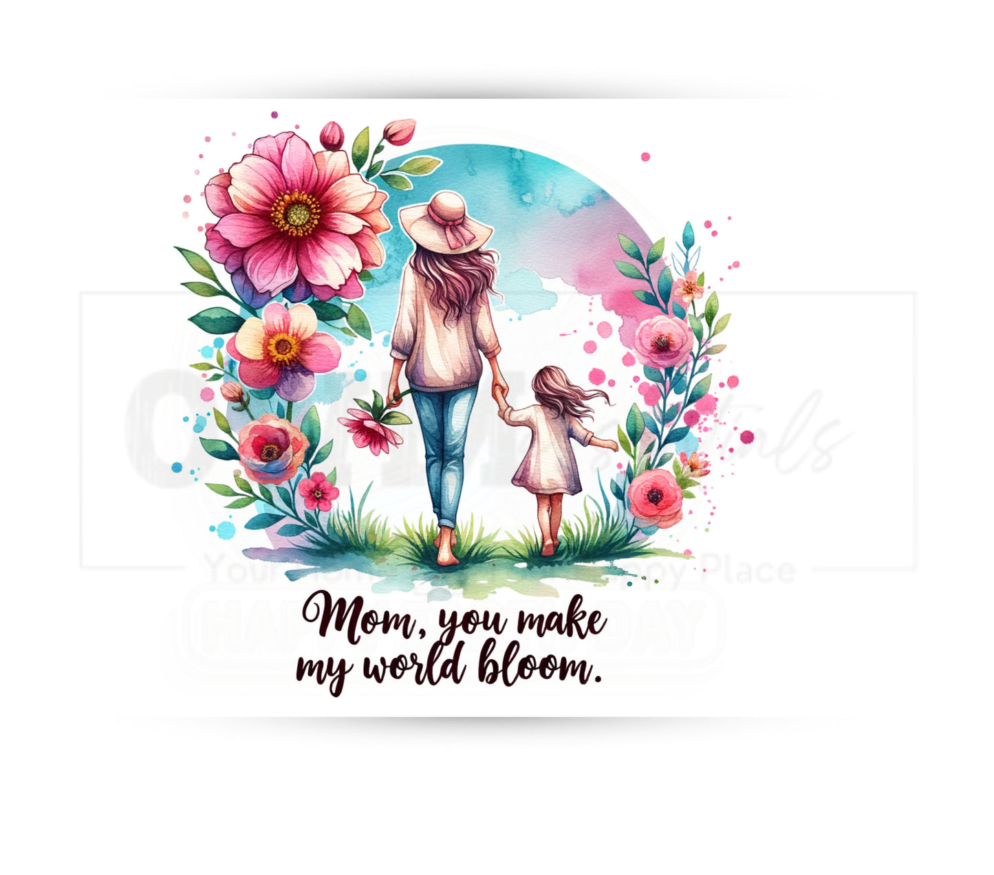 Mothers Day 20 oz Skinny Tumbler Sublimation Design - PNG Instant  - DIGITAL DOWNLOAD