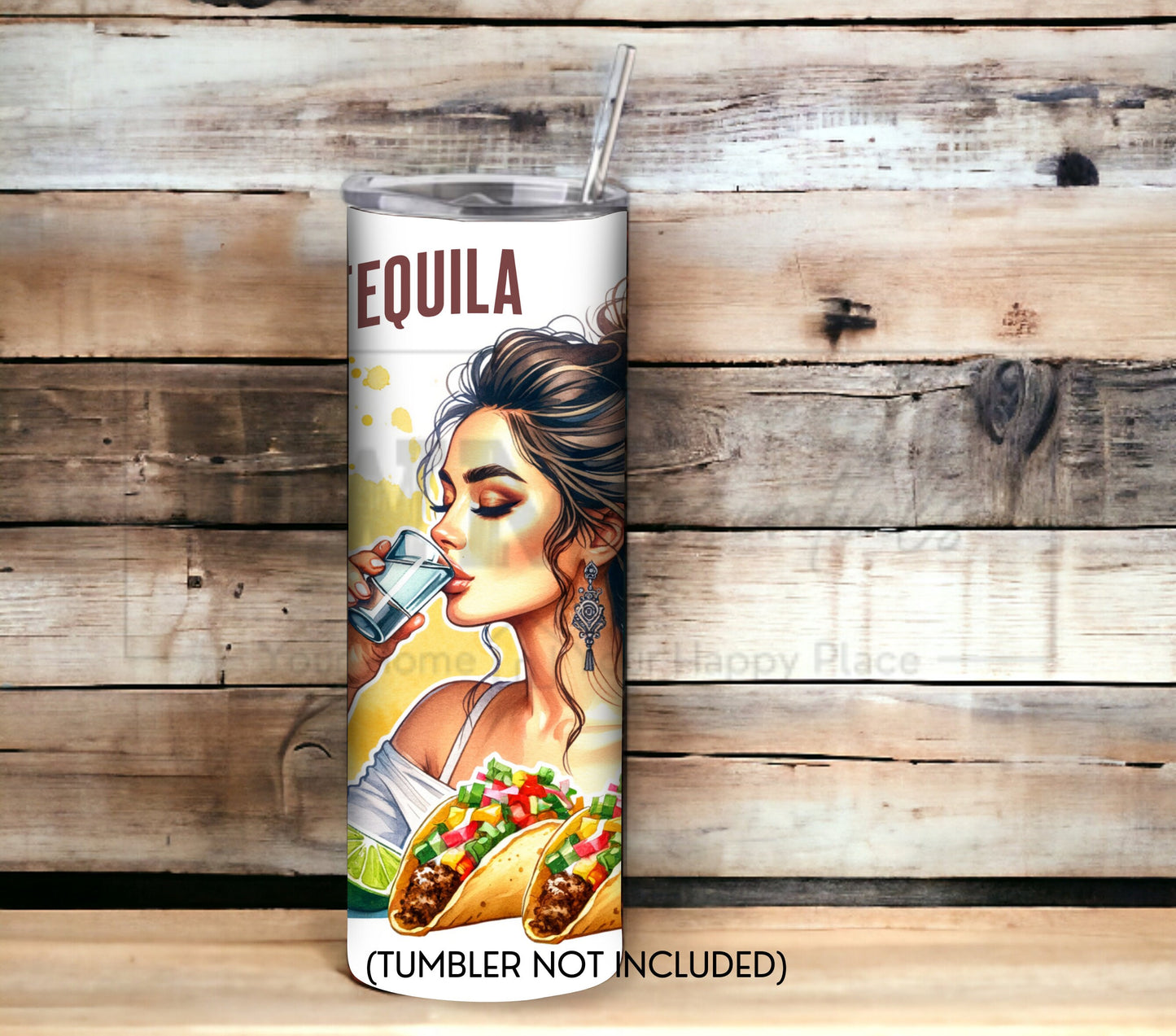 Tacos and Tequila Cinco De Mayo 20 oz Skinny Tumbler Sublimation Design - PNG Instant  - DIGITAL DOWNLOAD