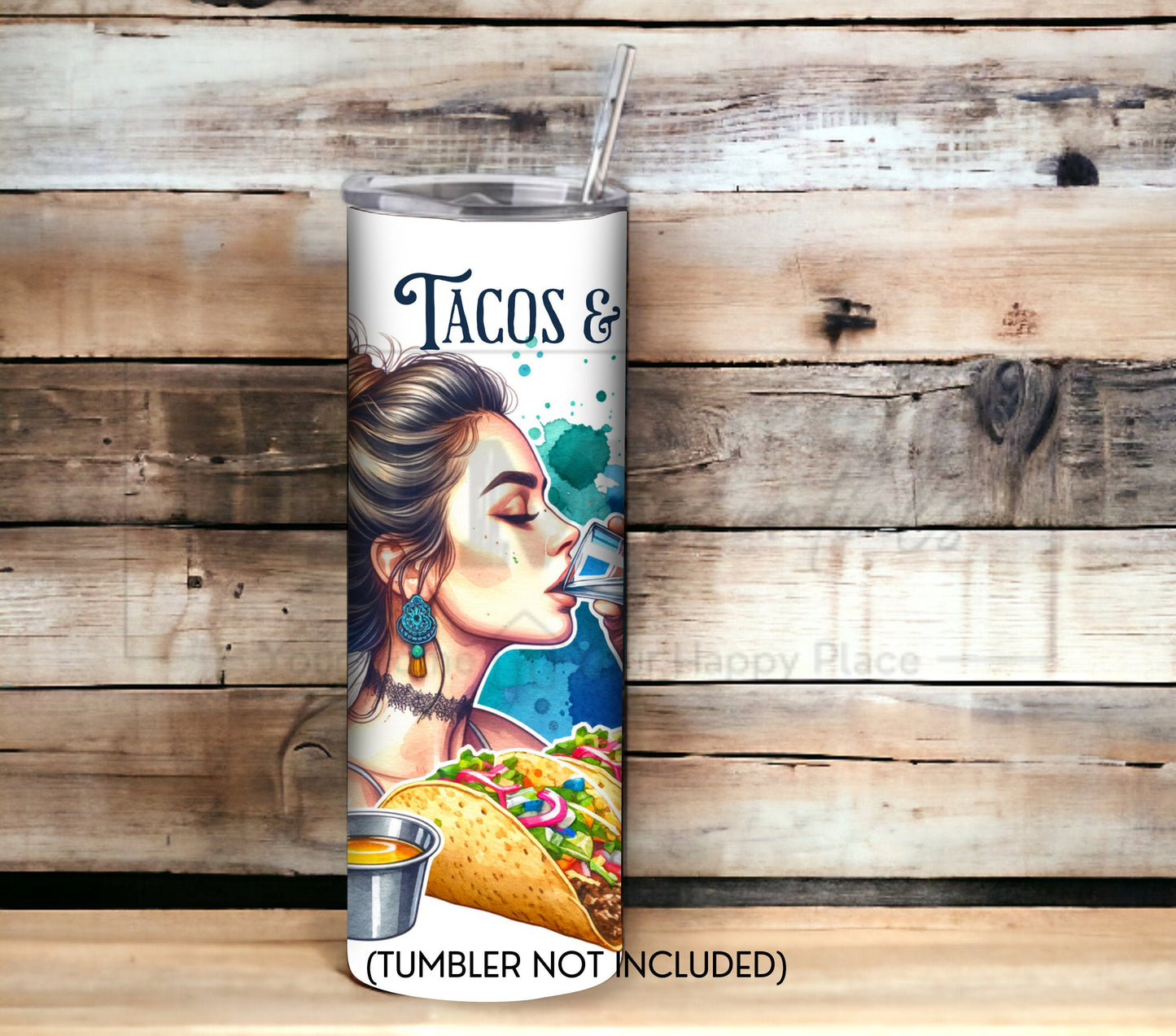 Tacos and Tequila Cinco De Mayo 20 oz Skinny Tumbler Sublimation Design - PNG Instant  - DIGITAL DOWNLOAD