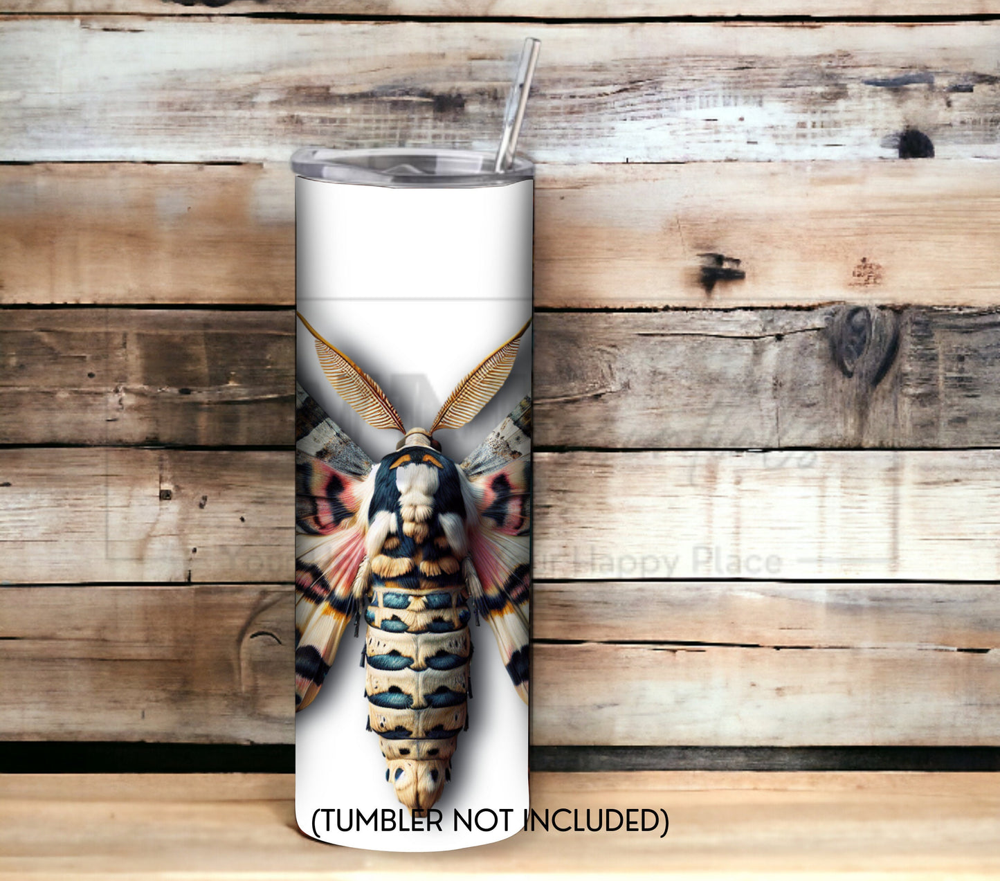 Moth 20 oz Skinny Tumbler Sublimation Design - PNG Instant  - DIGITAL DOWNLOAD