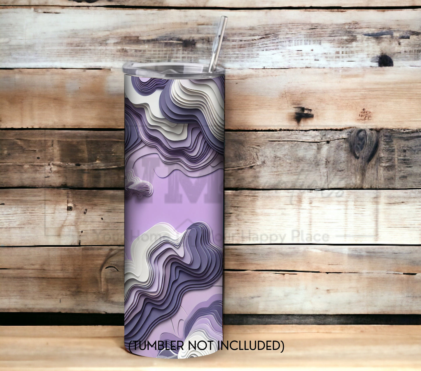 Purple Paper Art Style 20 oz Skinny Tumbler Sublimation Design - PNG Instant  - DIGITAL DOWNLOAD