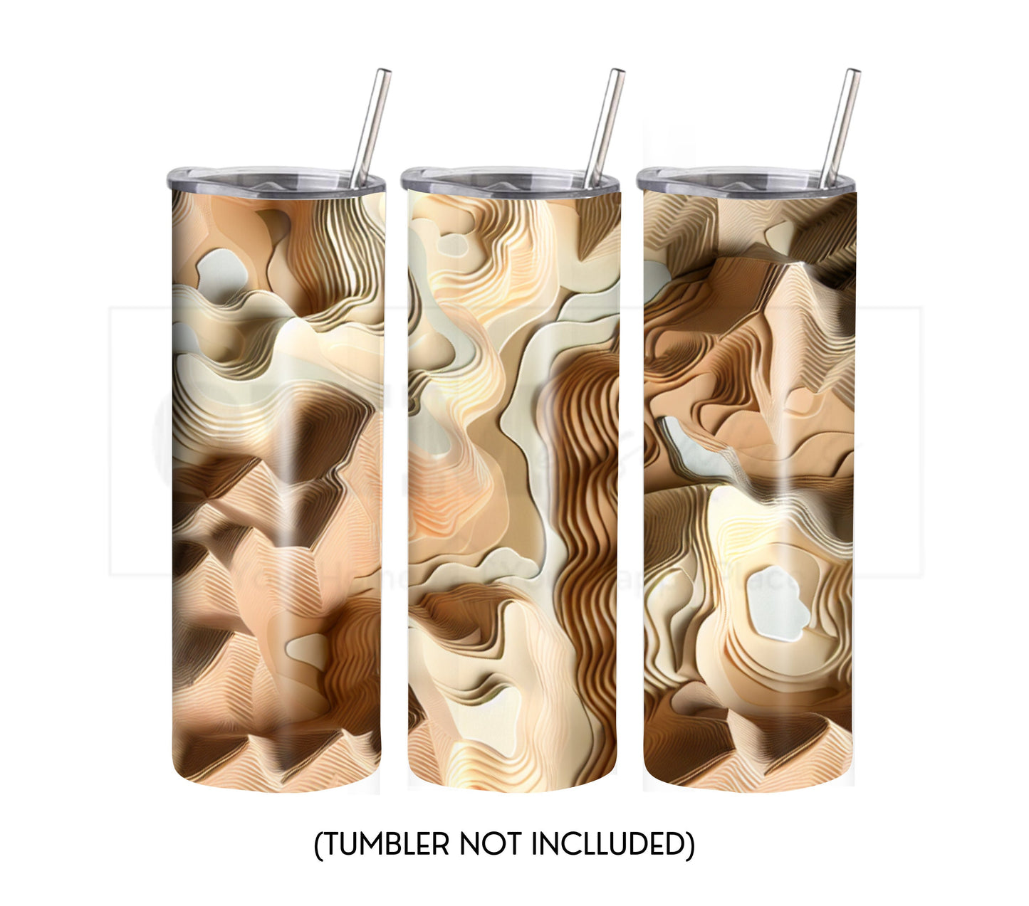 Tan Paper Art Style 20 oz Skinny Tumbler Sublimation Design - PNG Instant  - DIGITAL DOWNLOAD
